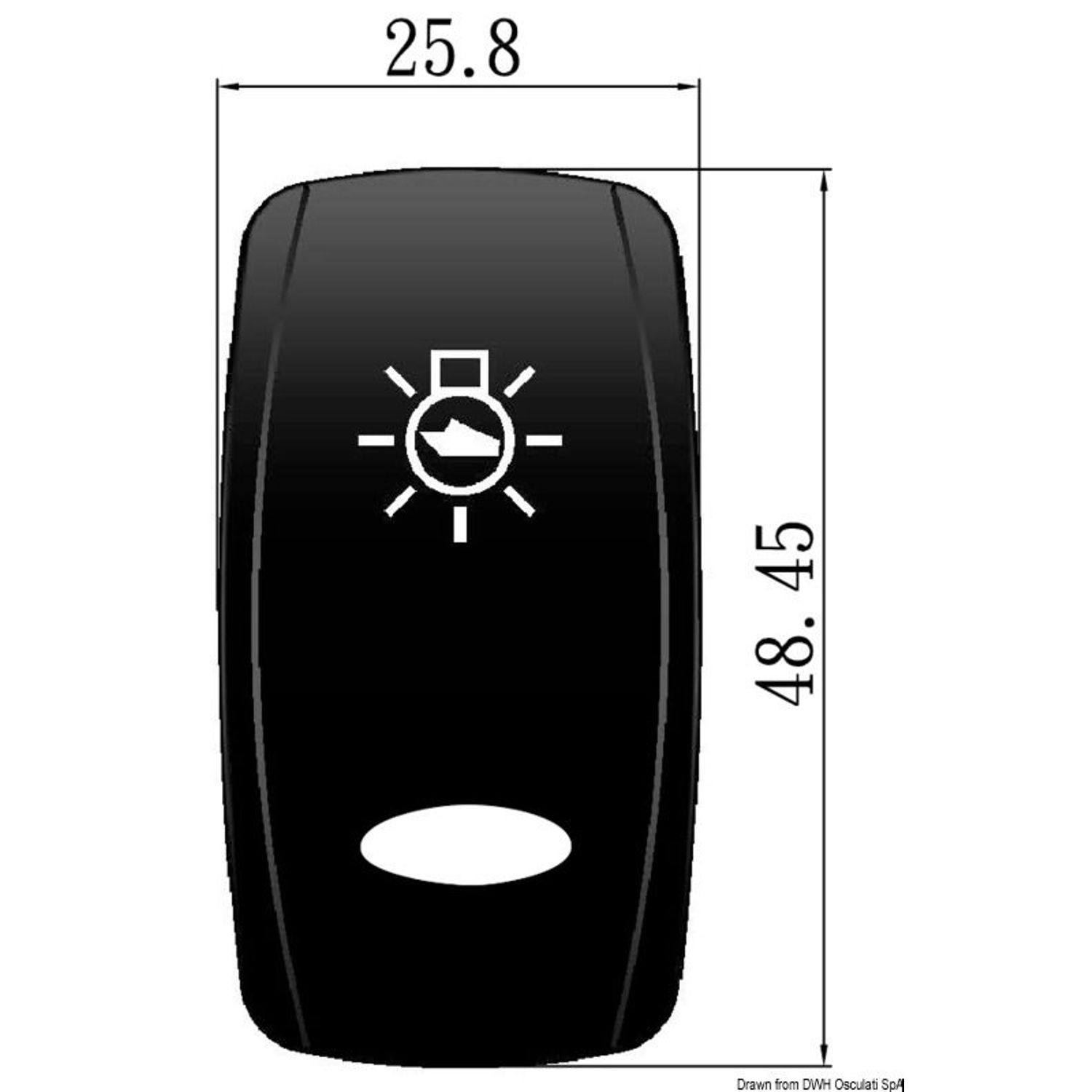 Oval vippe for Marina TOP-bryter, kontrollpanel