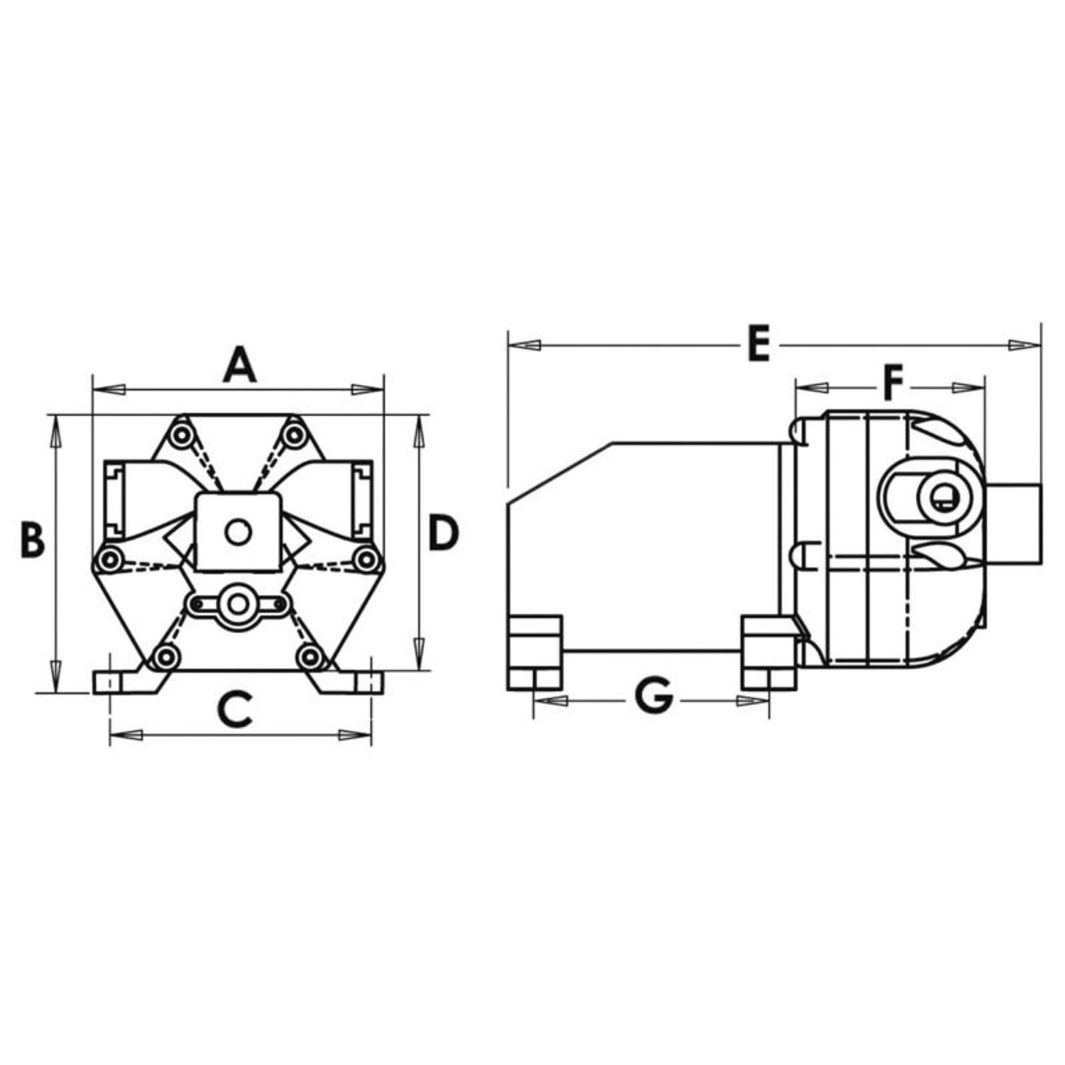 Europump8 3-membran ferskvandspumpe 8 l/m 12 V