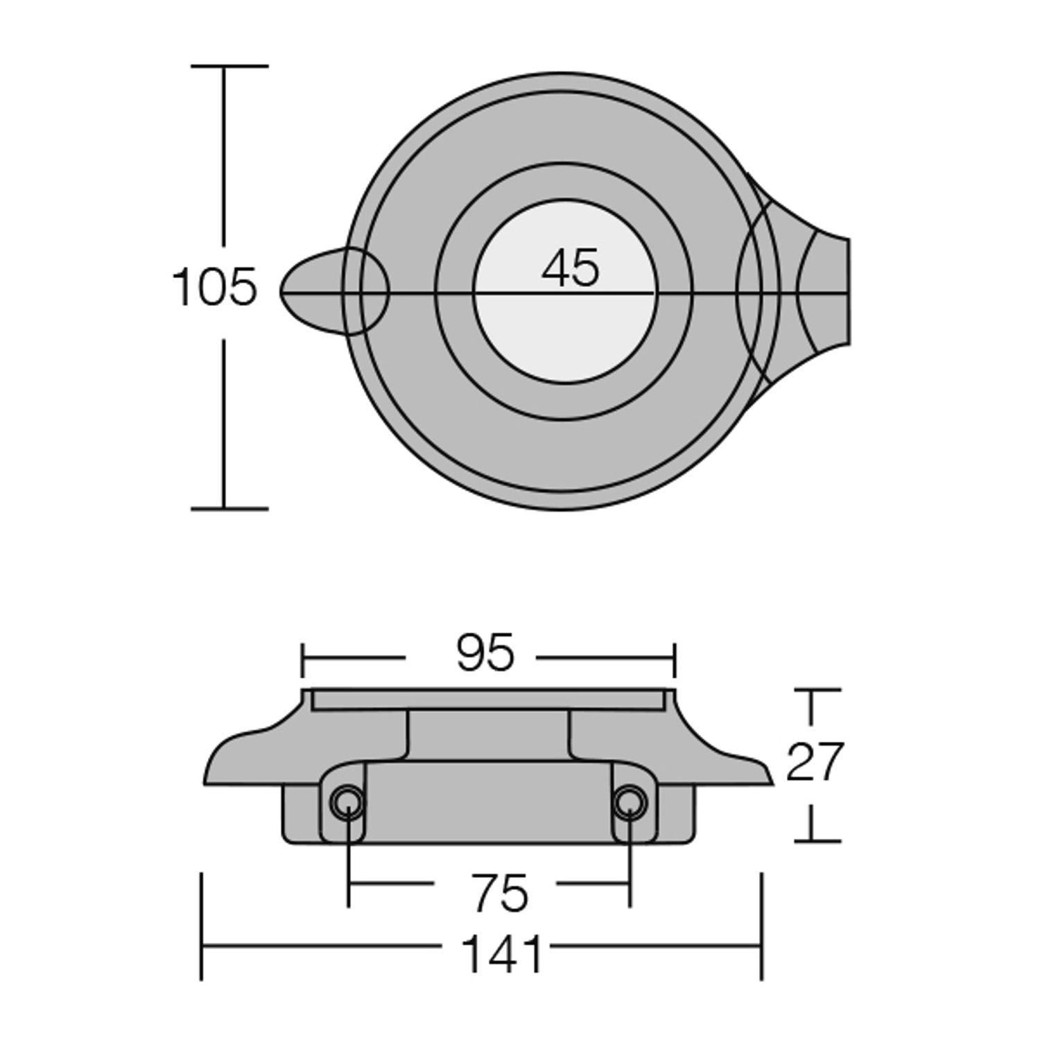 1852 2-delt sinkring for Volvo-drivverk 3888305 130S og 150S