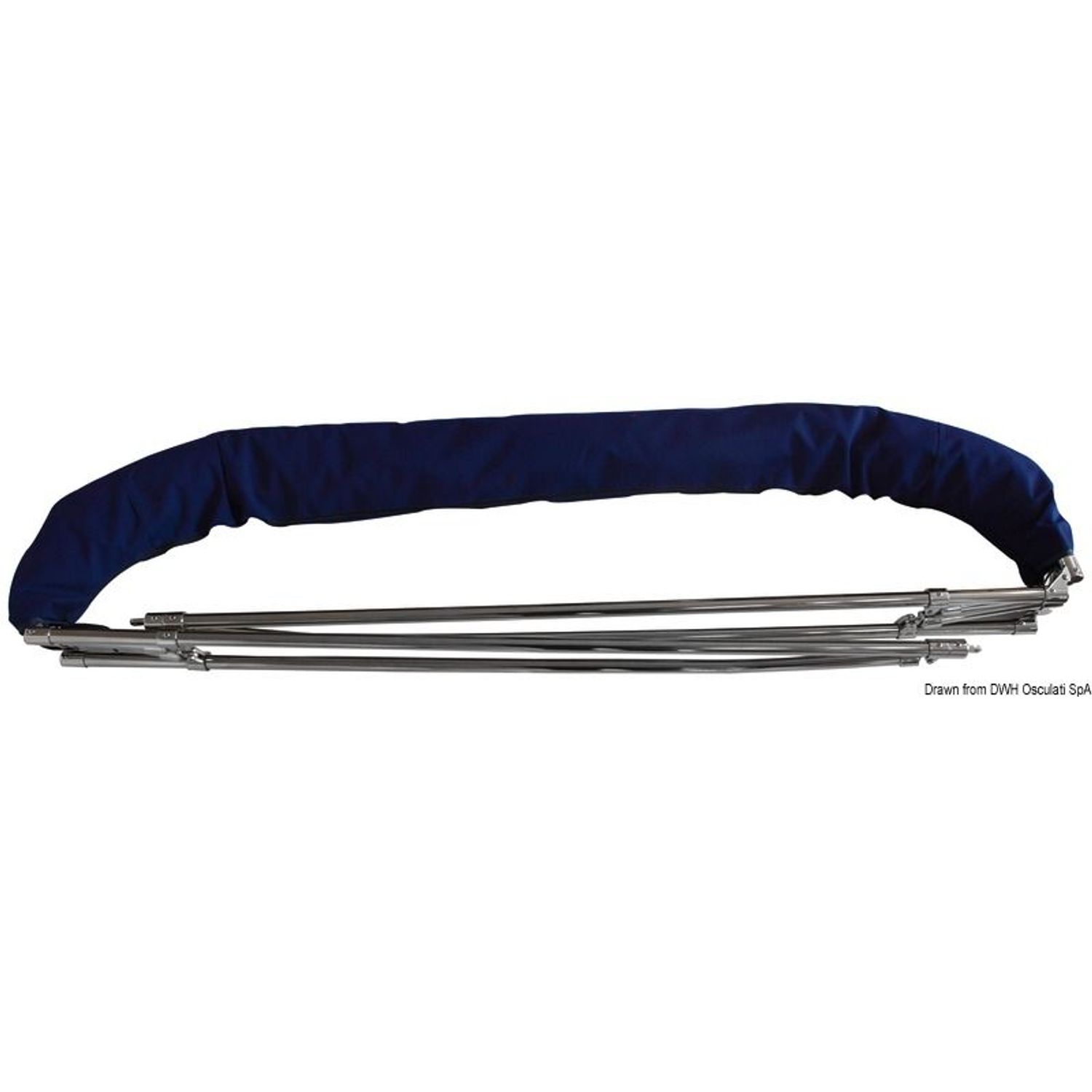 3-bøylers bimini høy AISI316 Ø 25 mm 245/255 cm blå