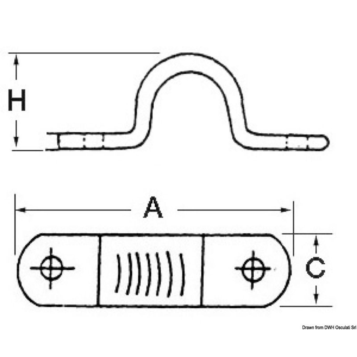 Øyebøyle polert AISI316 43x11 mm