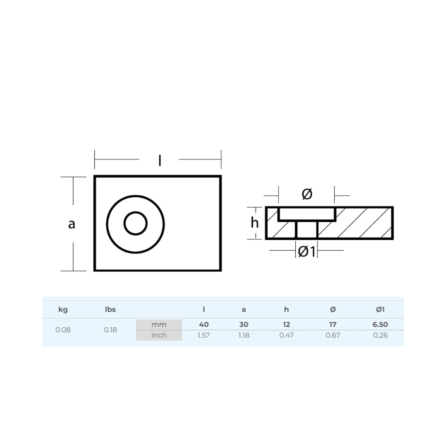 Tecnoseal sinkanode for Suzuki DF25 - DF300