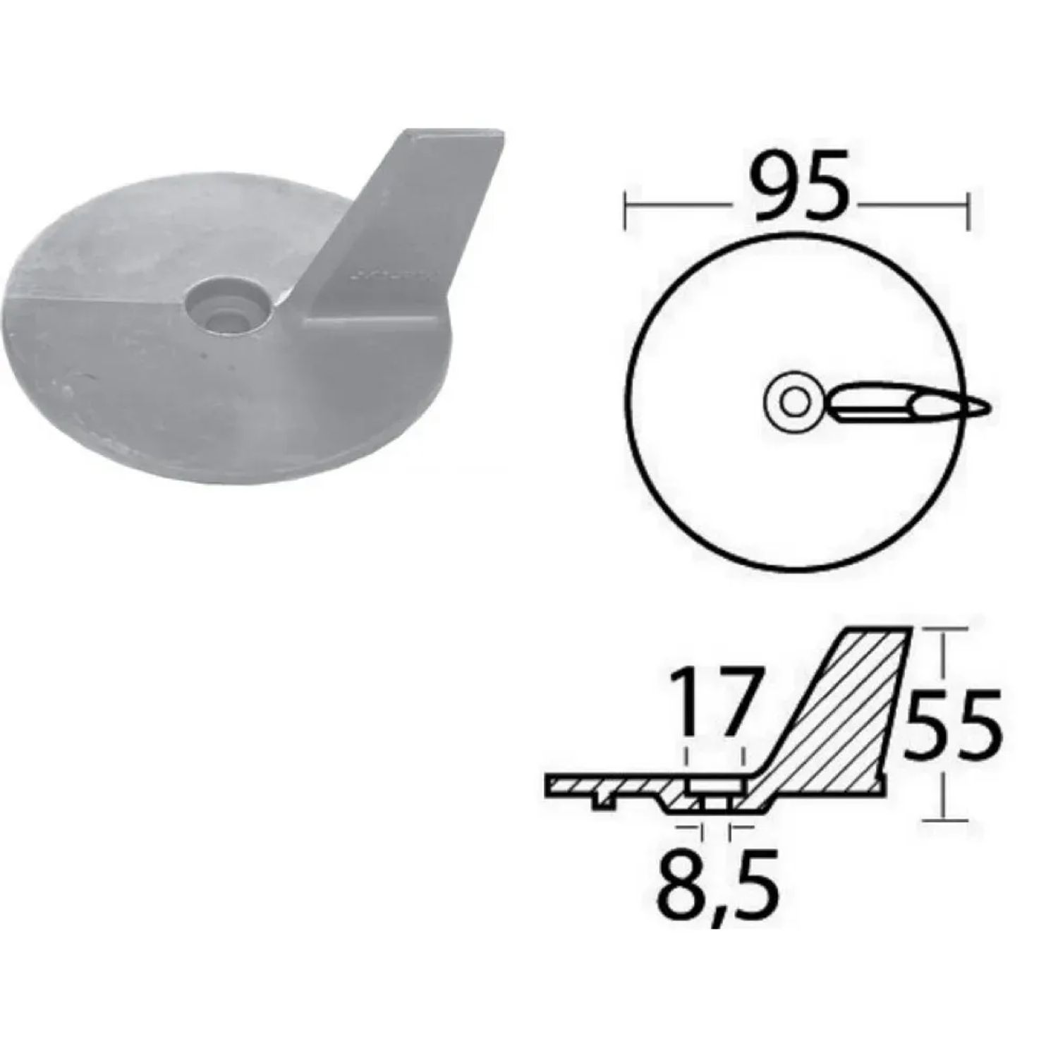 Sinkanode for Yamaha 20, 25, 30Hk