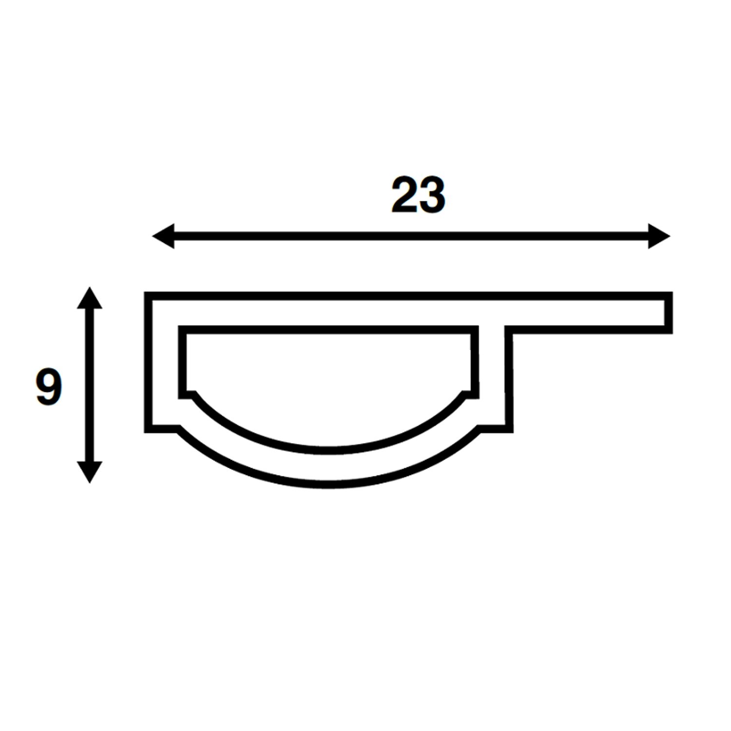 Profil D-belysningslist RA94 IP66, 1000mm