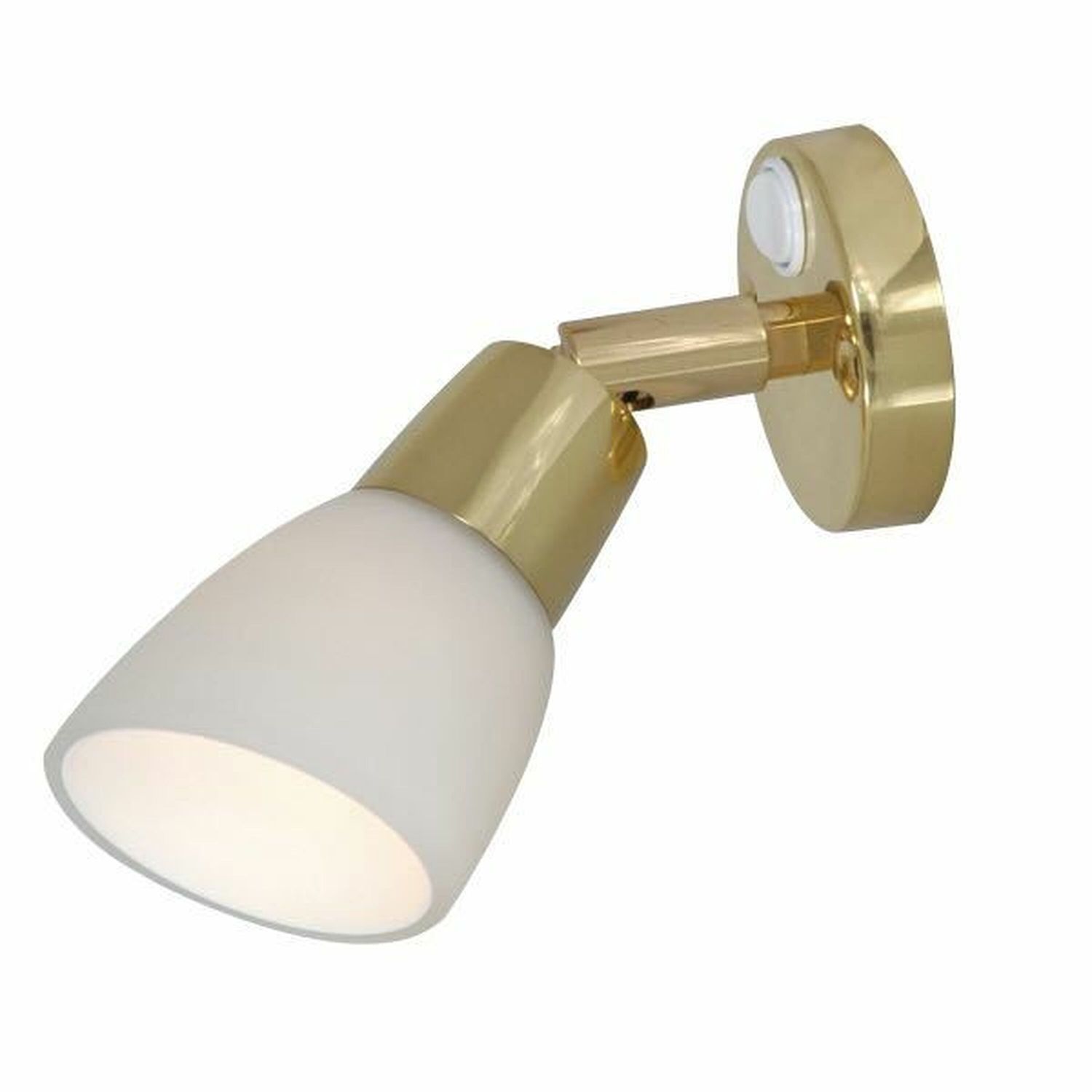 Køjelampe messing med opalskærm 10W halogen