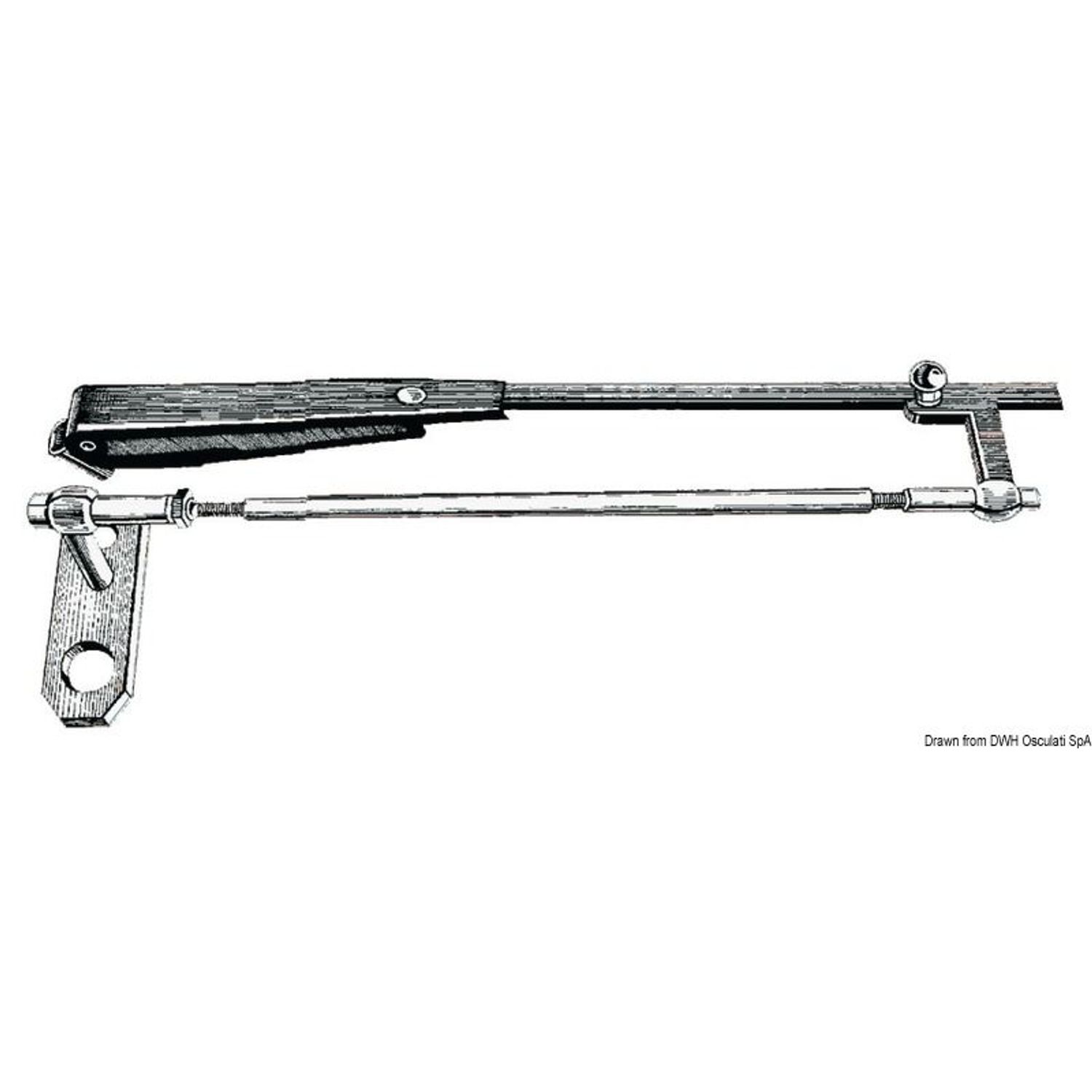 Ruostumattomasta teräksestä valmistettu rinnakkaisvarsi tuulilasinpyyhkimeen 432/560mm