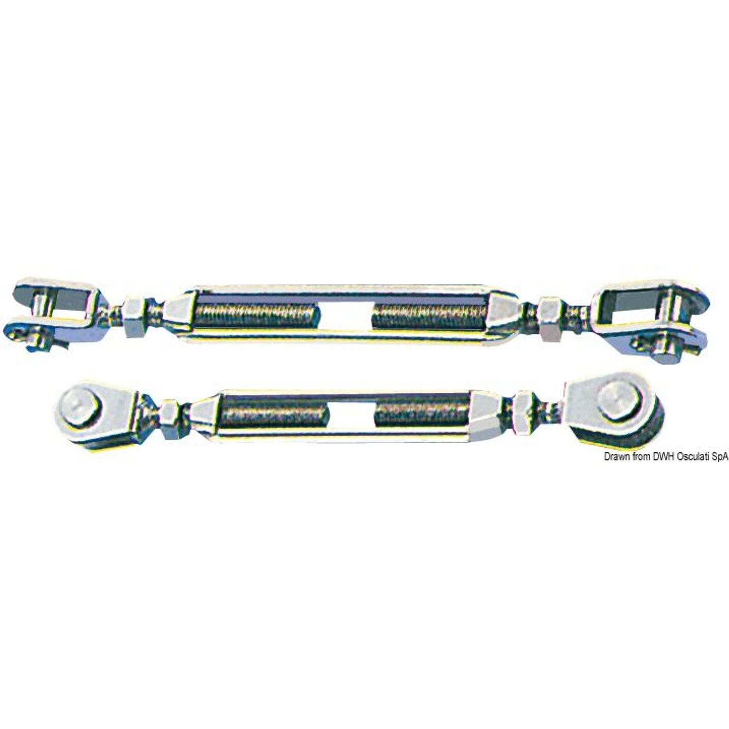 Vantskrue med to faste gafler AISI 316 5 mm