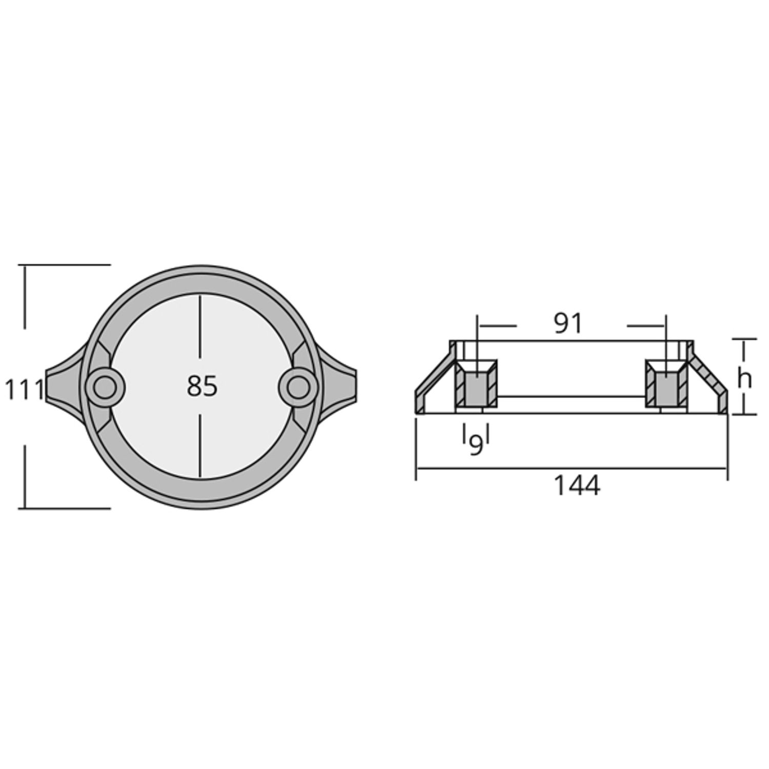 1852 Sinkring til AQ280 og 290 DUO-propeller fra 2002