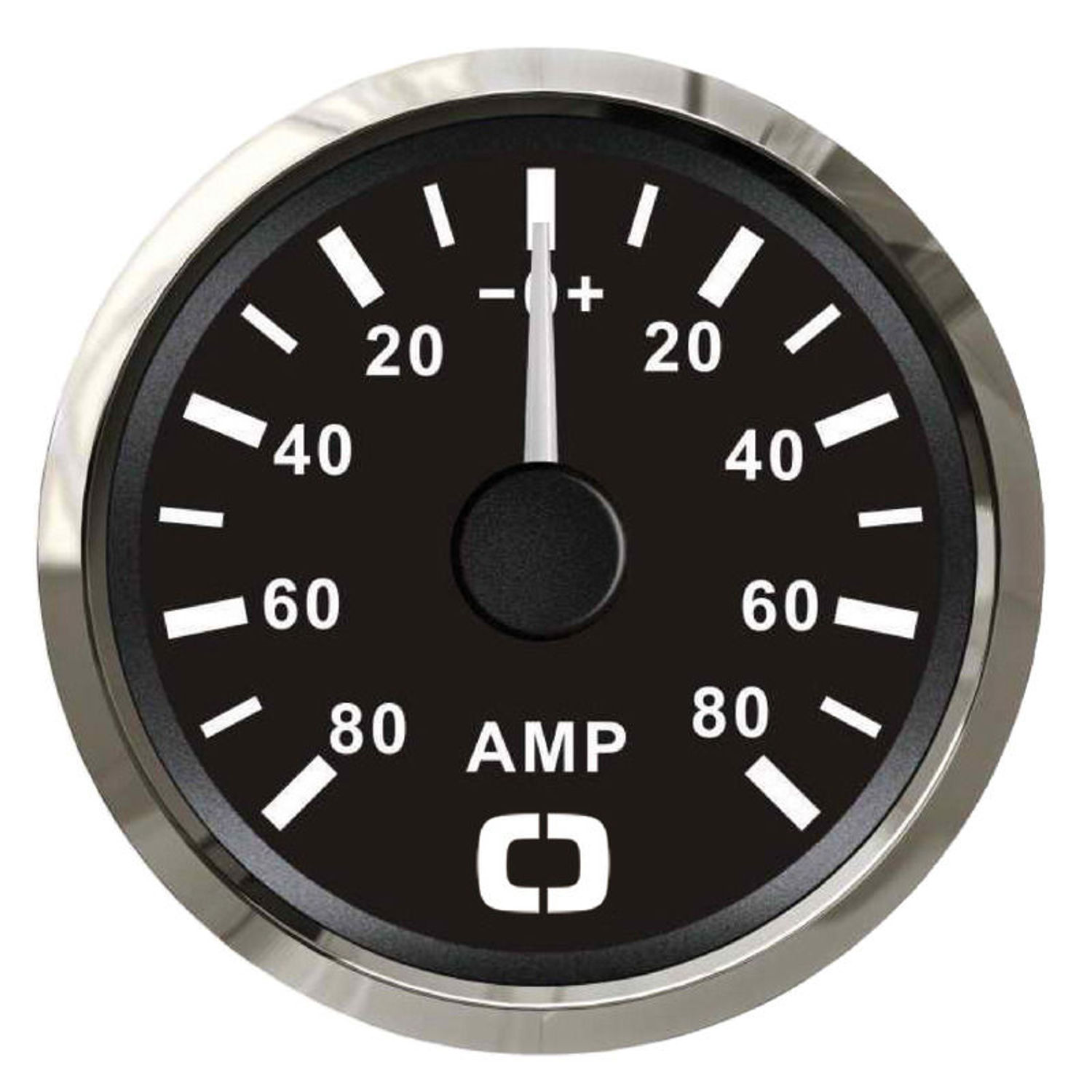 Amperemeter med shunt 80 A svart/blank