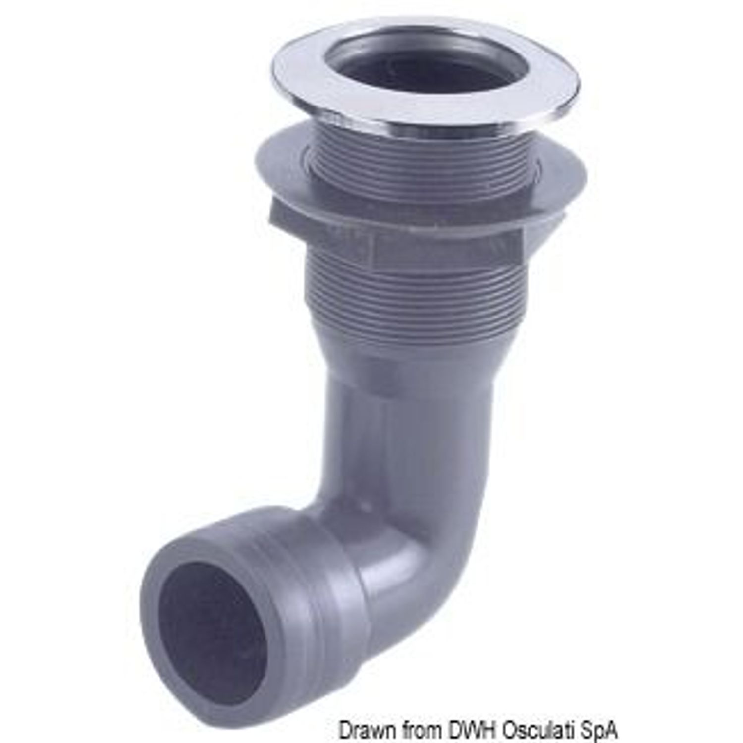 Nailon pohjaventtiili 90° - 1" x 20 mm
