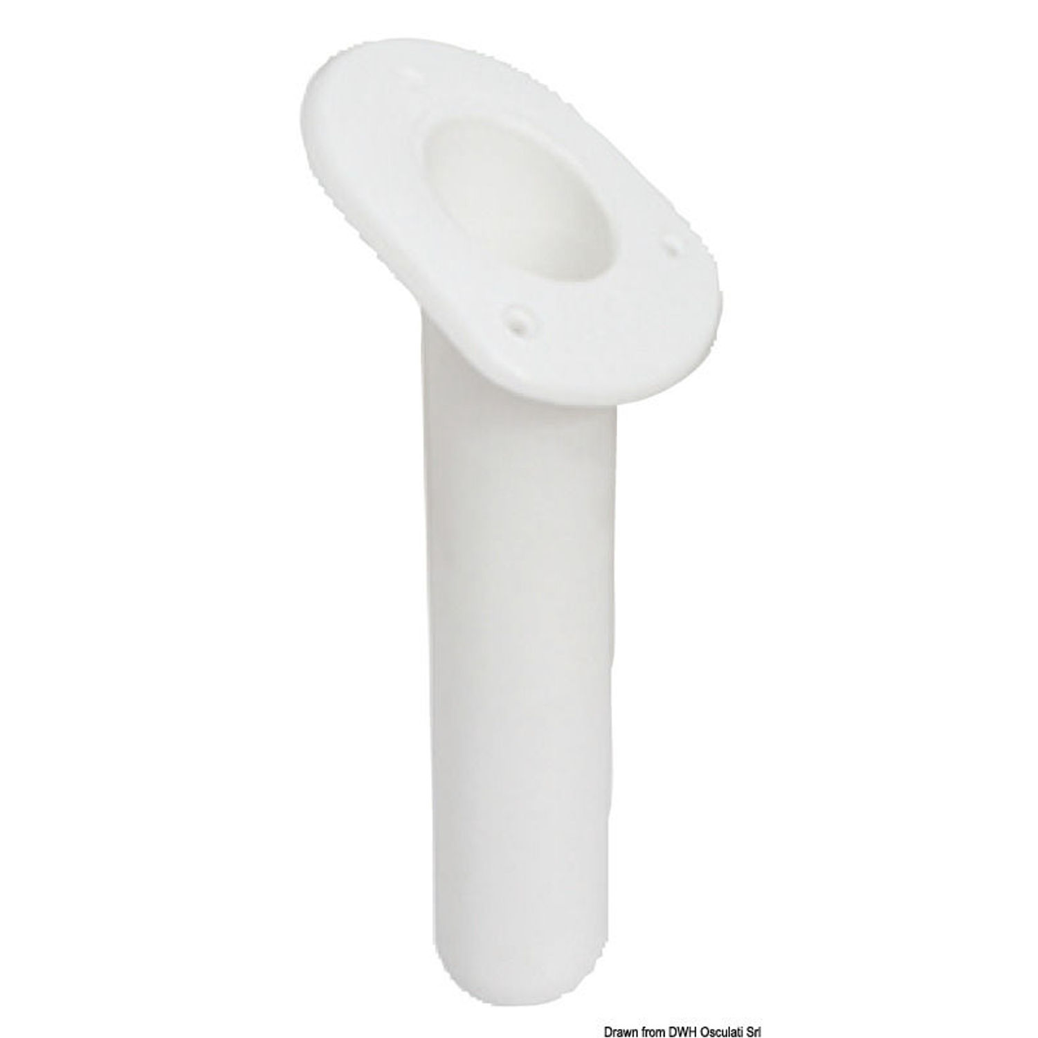 UV-stabiliseret stangholder i polyethylen, oval, hvid, 240 mm