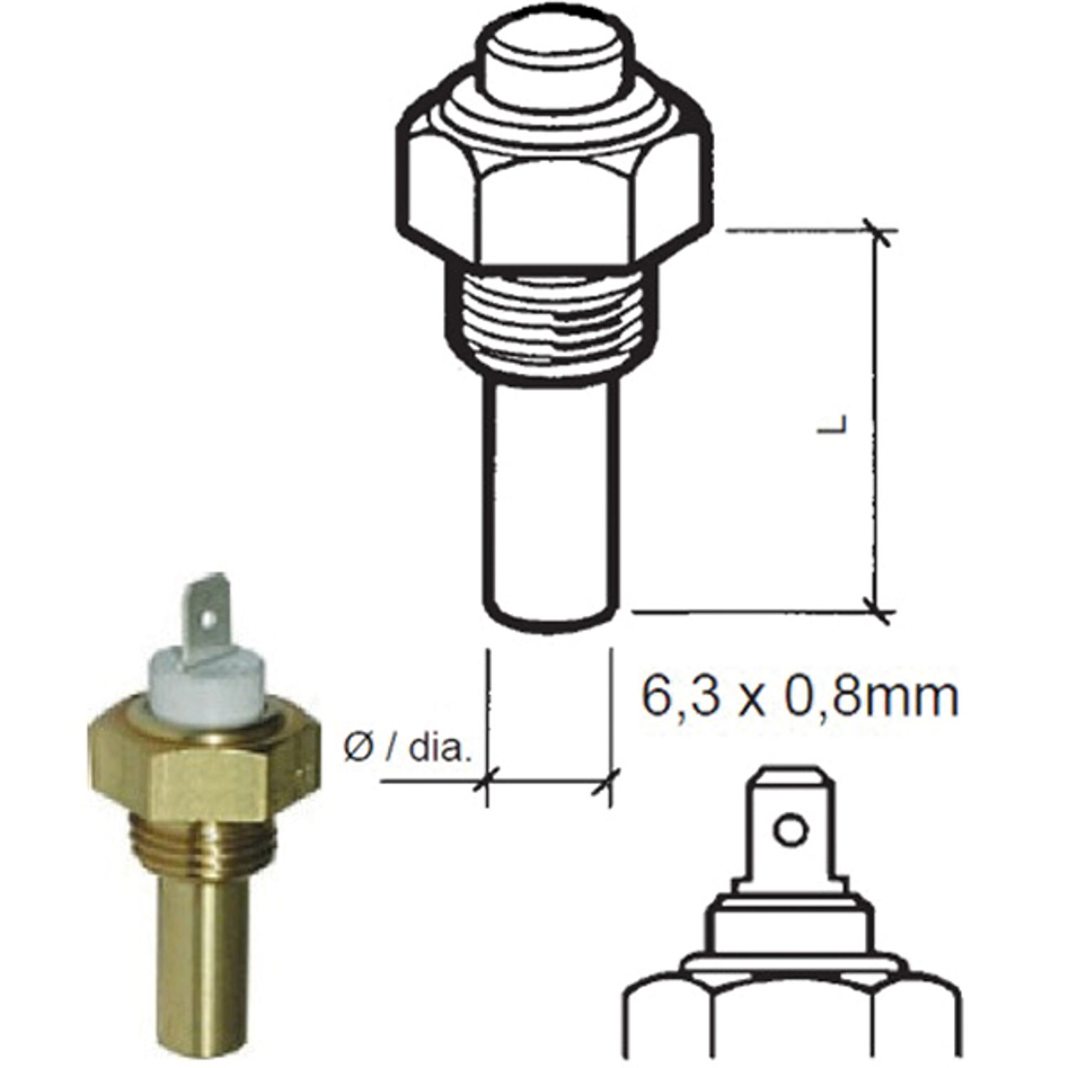 Vdo anturi lämpötilan herätys, 6-24v, 1/8"-27nptf