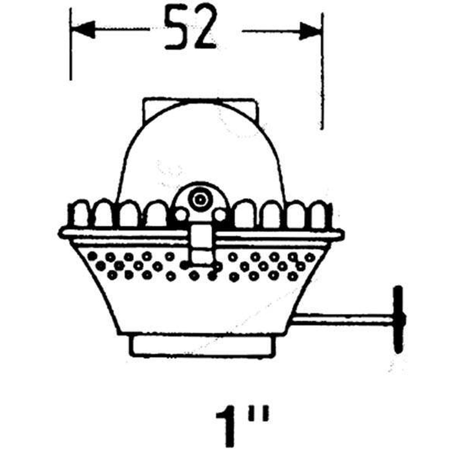 DHR Brenner i messing for 1" oljelampe