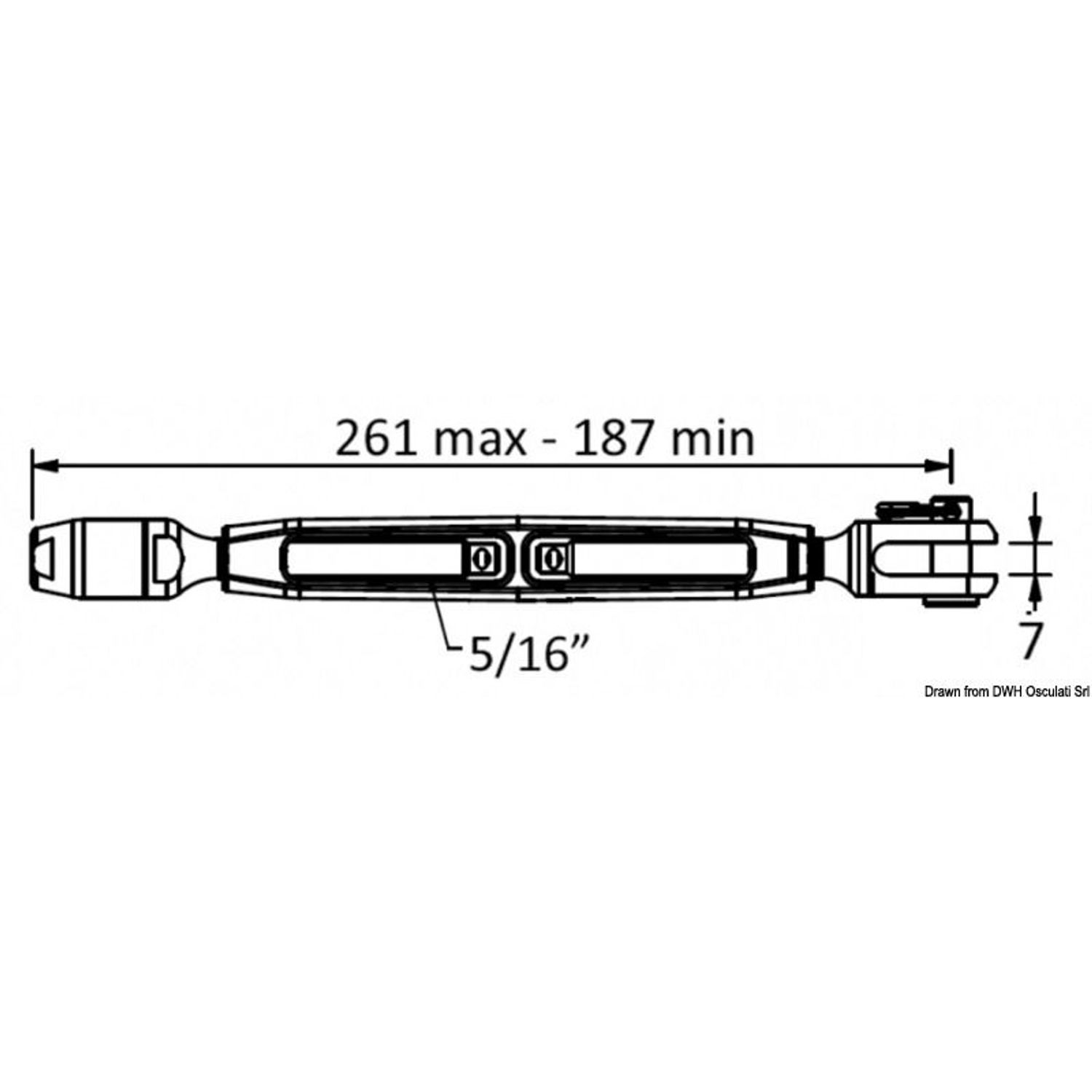Vantskrue med forkromet åben krop Ø 4mm