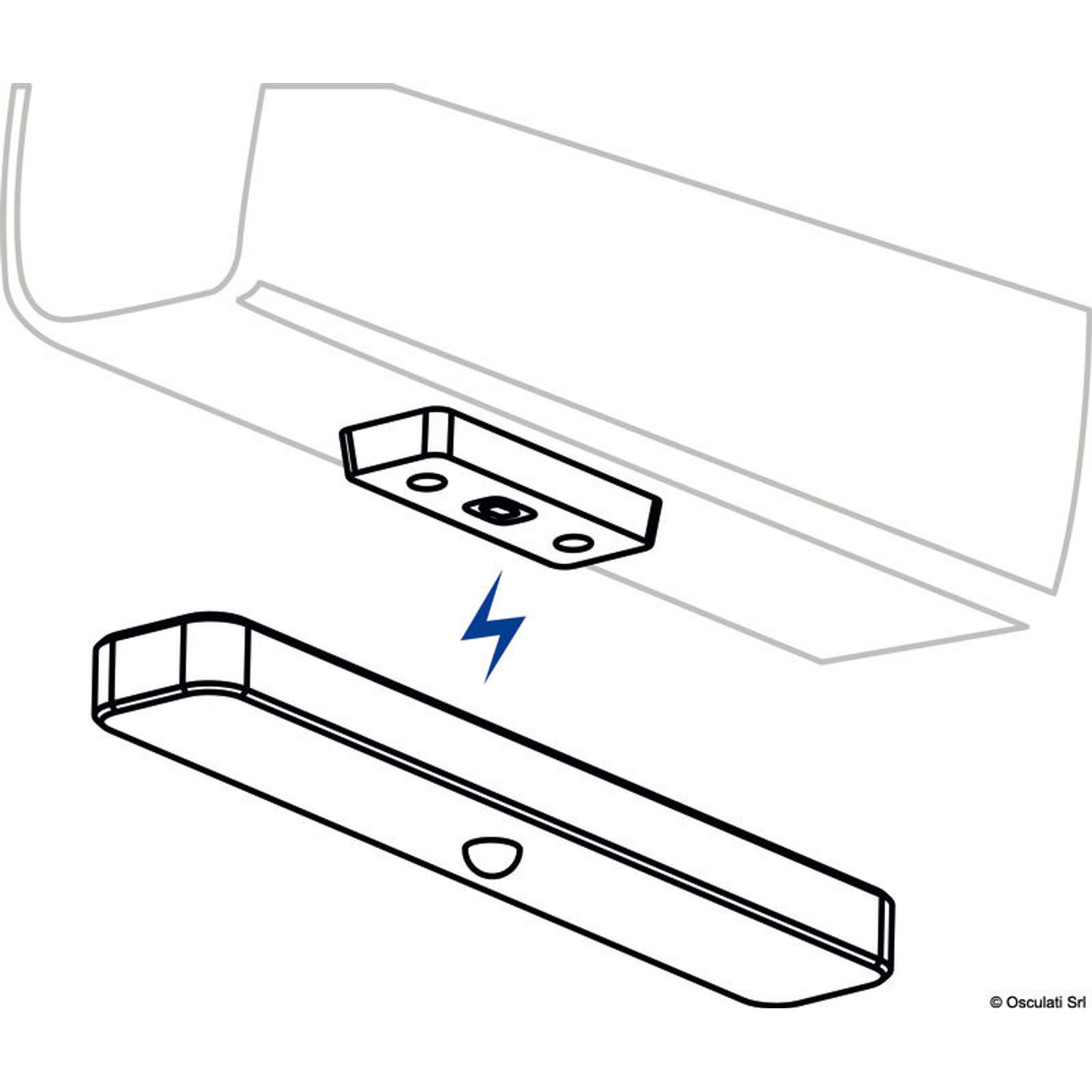 LED-lampe med magnetfot for montering under bommen