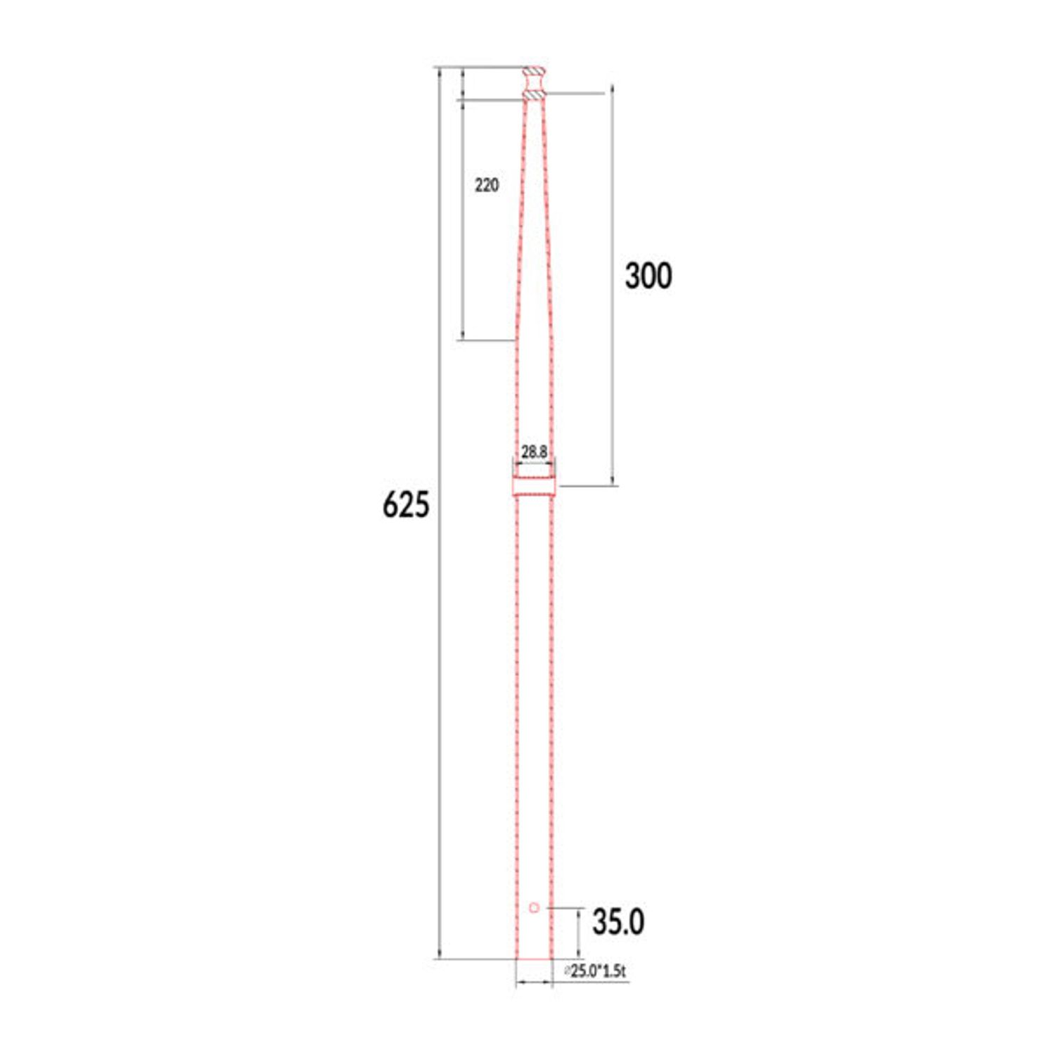 Båtsystem Søgelænder med Knop 610mm