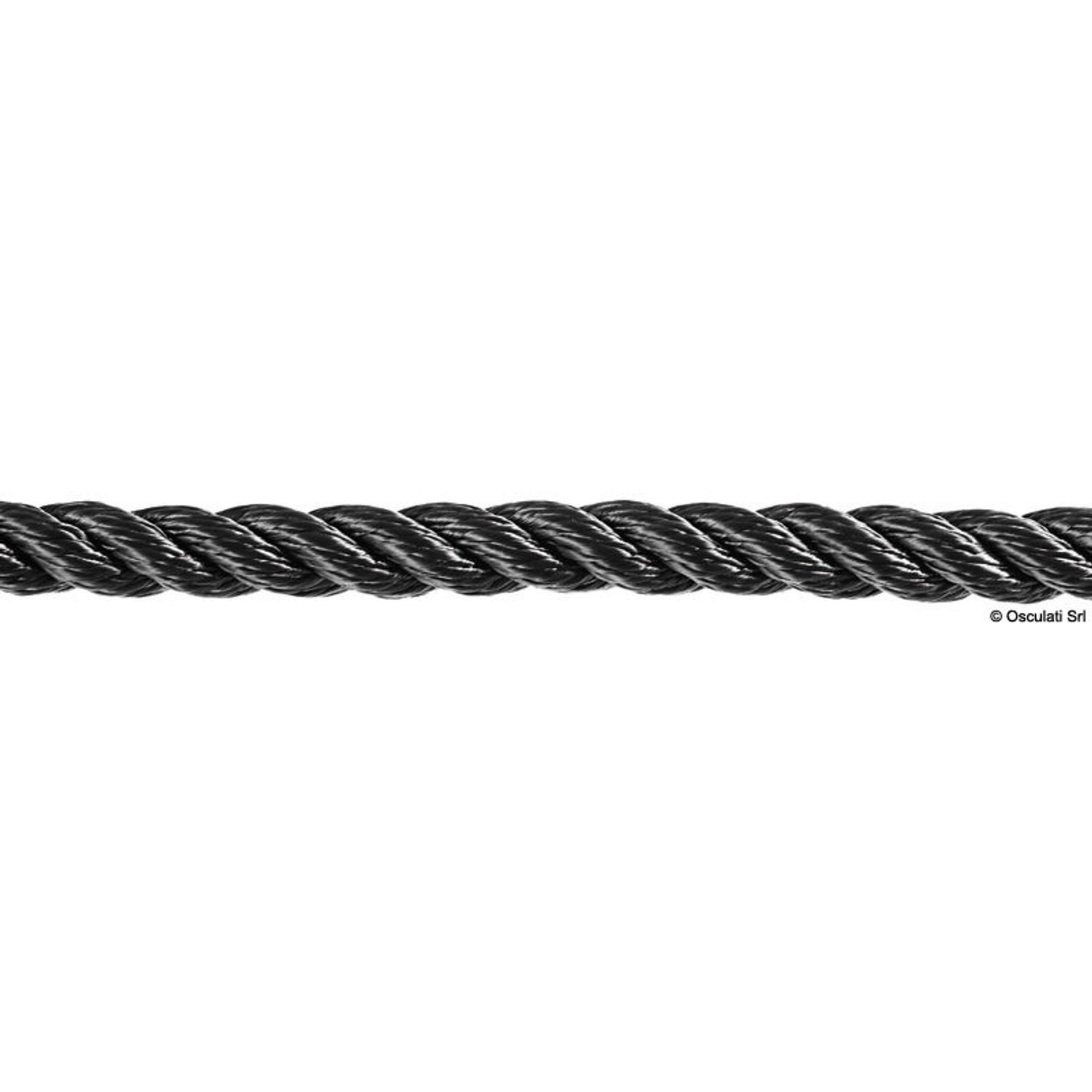 3-slått line svart 12 mm