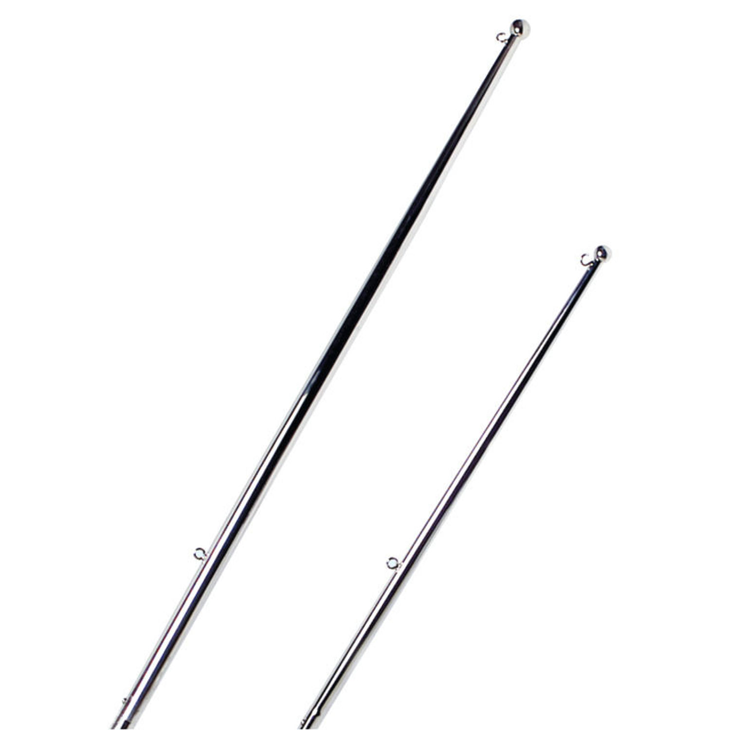 Spejlpoleret SS flagstang med endekugle 610 mm