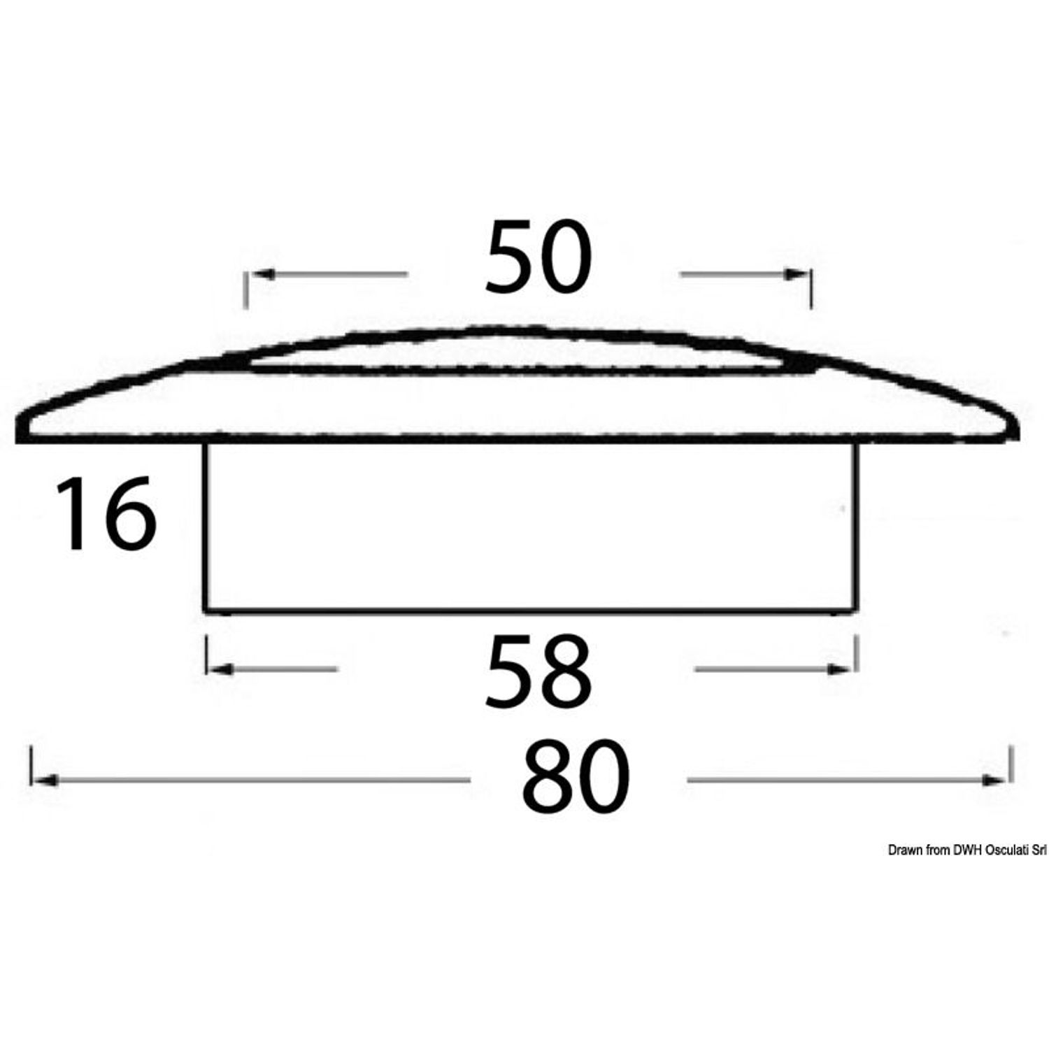 Vanntett forkrommet taklampe, blått LED-lys