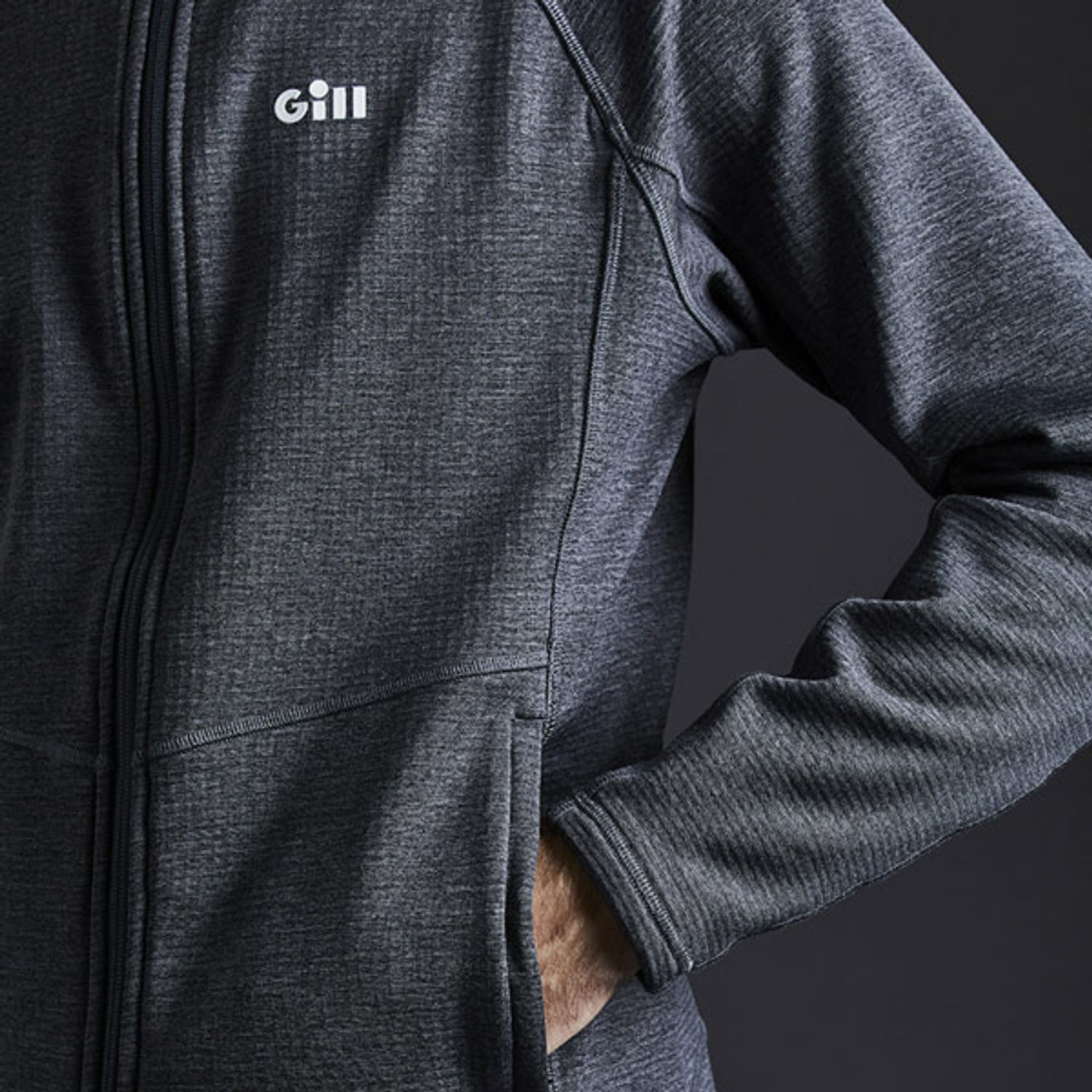 Gill 1101 Dart hoodie fleece grå