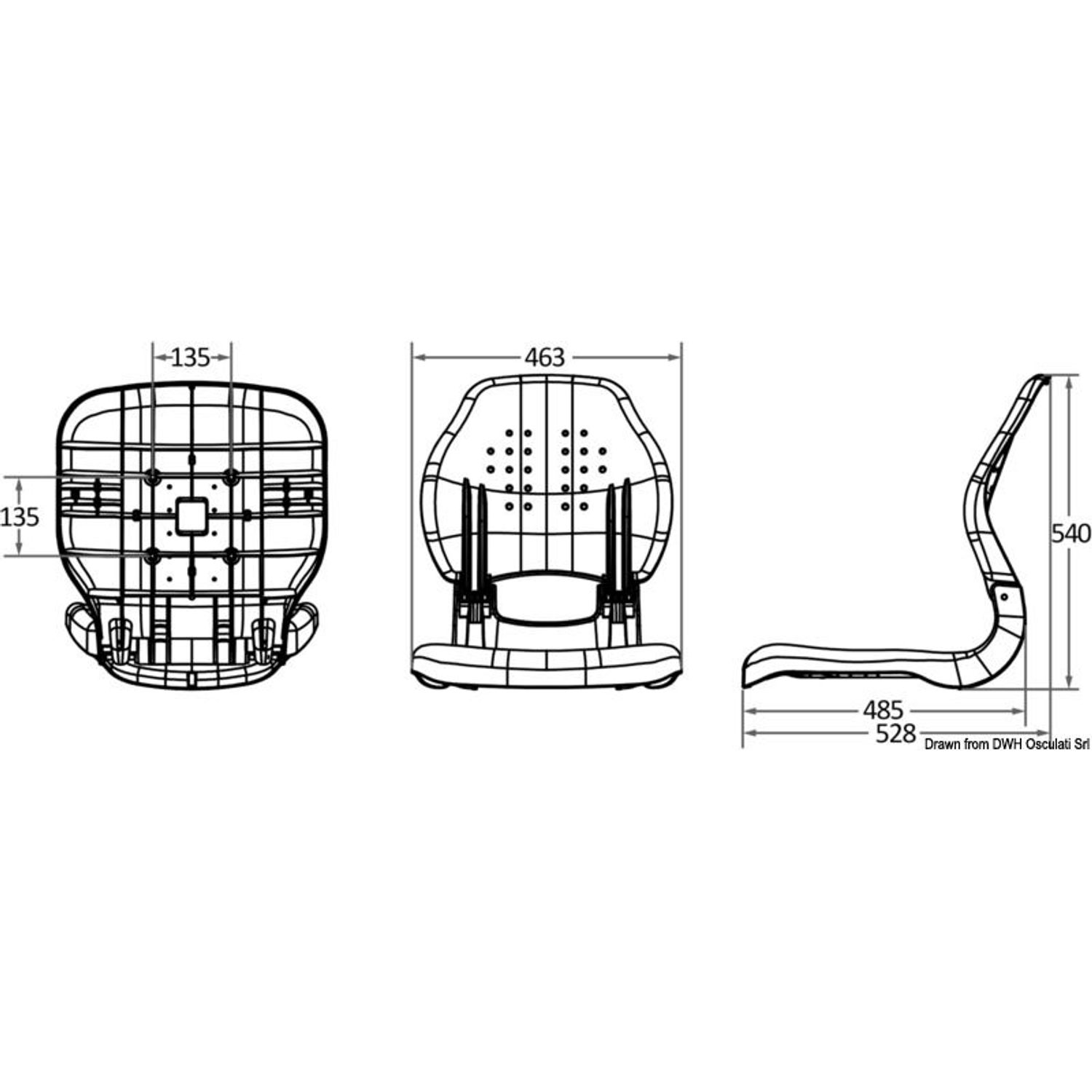 Scirocco ergonomisk sæde hvid