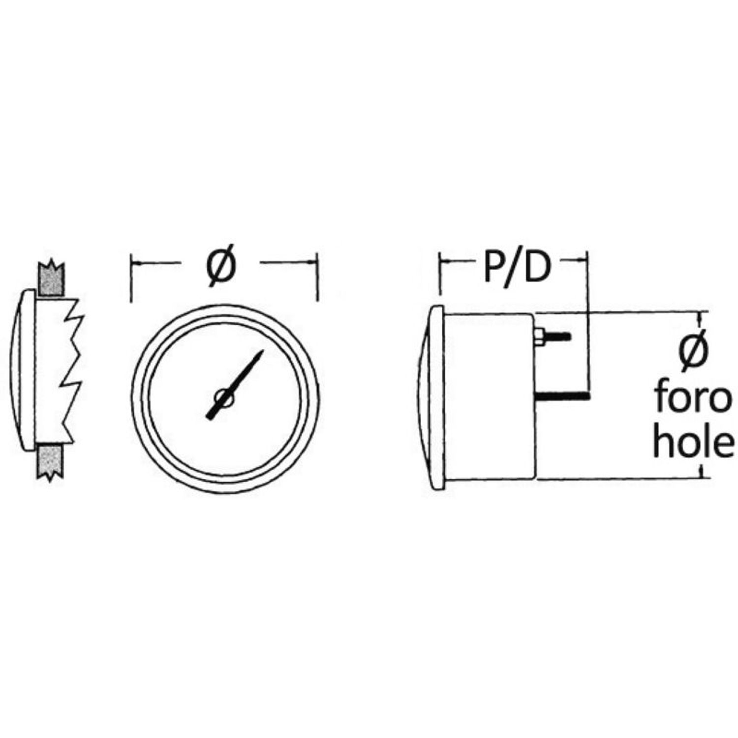Guardian fartsmåler 0-30 knob hvid 12 V