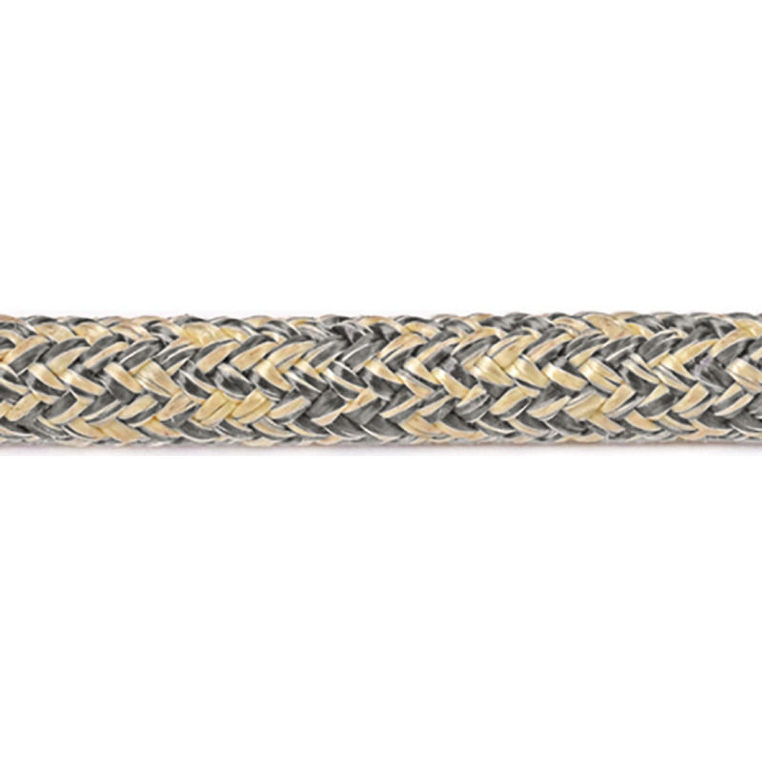 Kevlar- og polyester dobbeltflettet gul-grå 6 mm