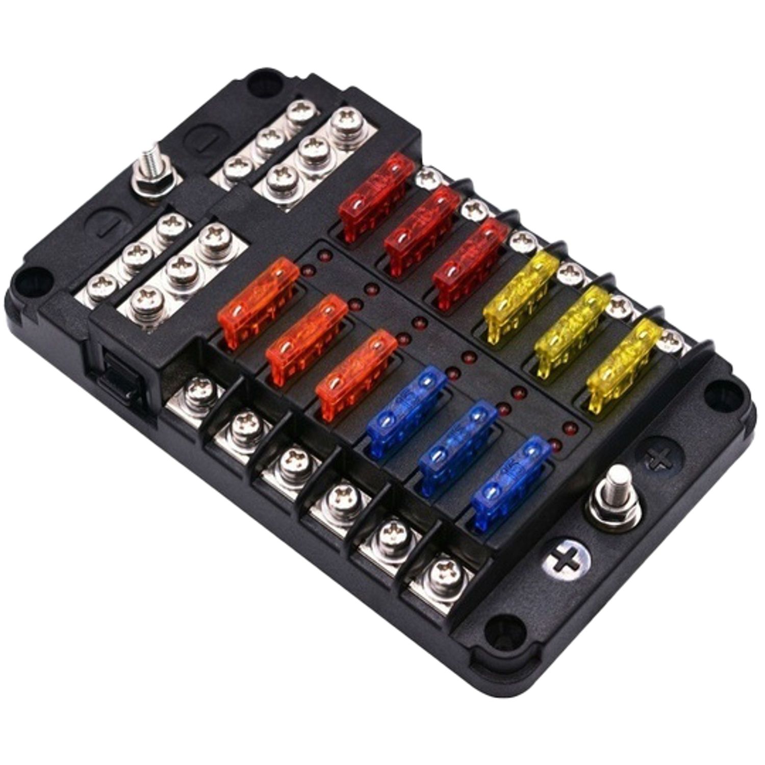 Skyllermarks Sikringsholder Flad stift med Minus terminalblok