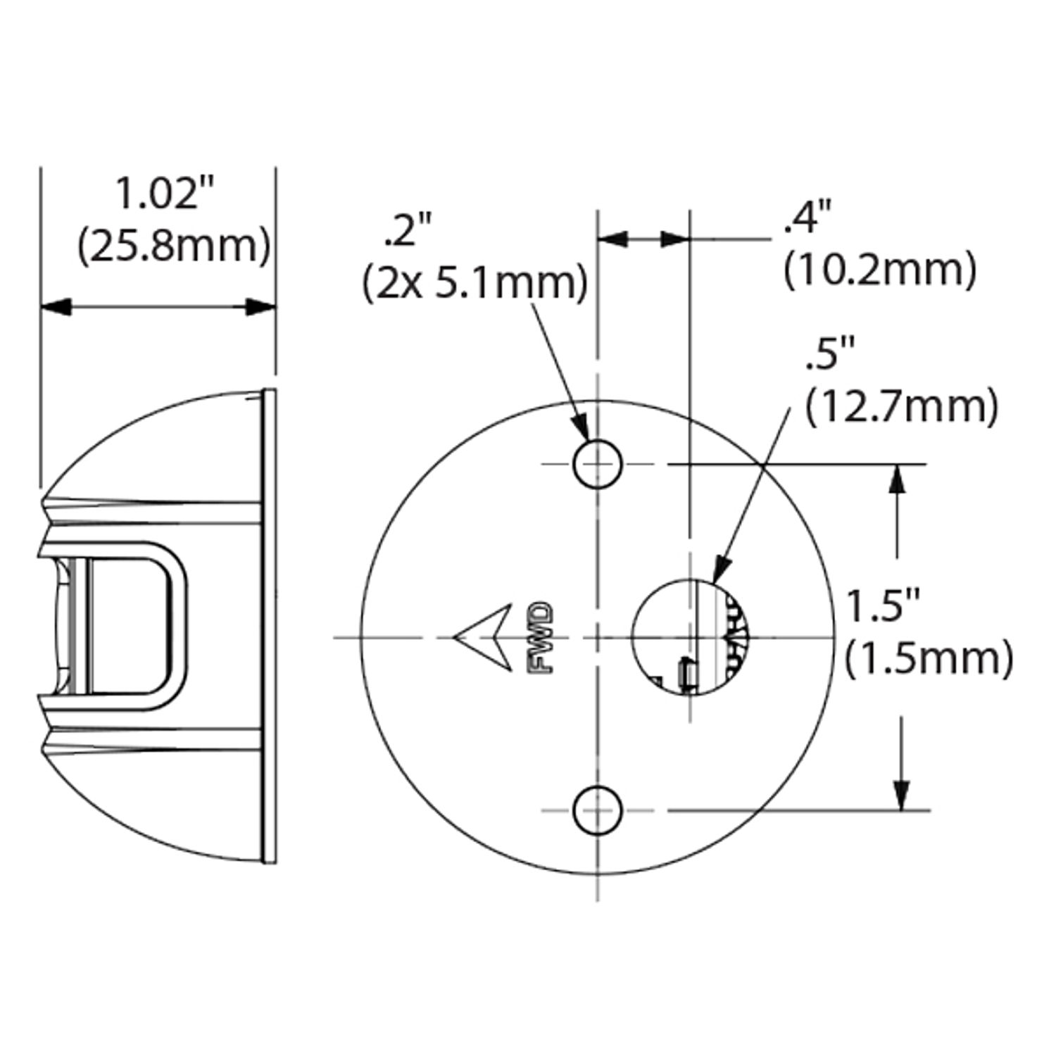 Attwood LED lanternset 2nm, sidomontage, röd & grön