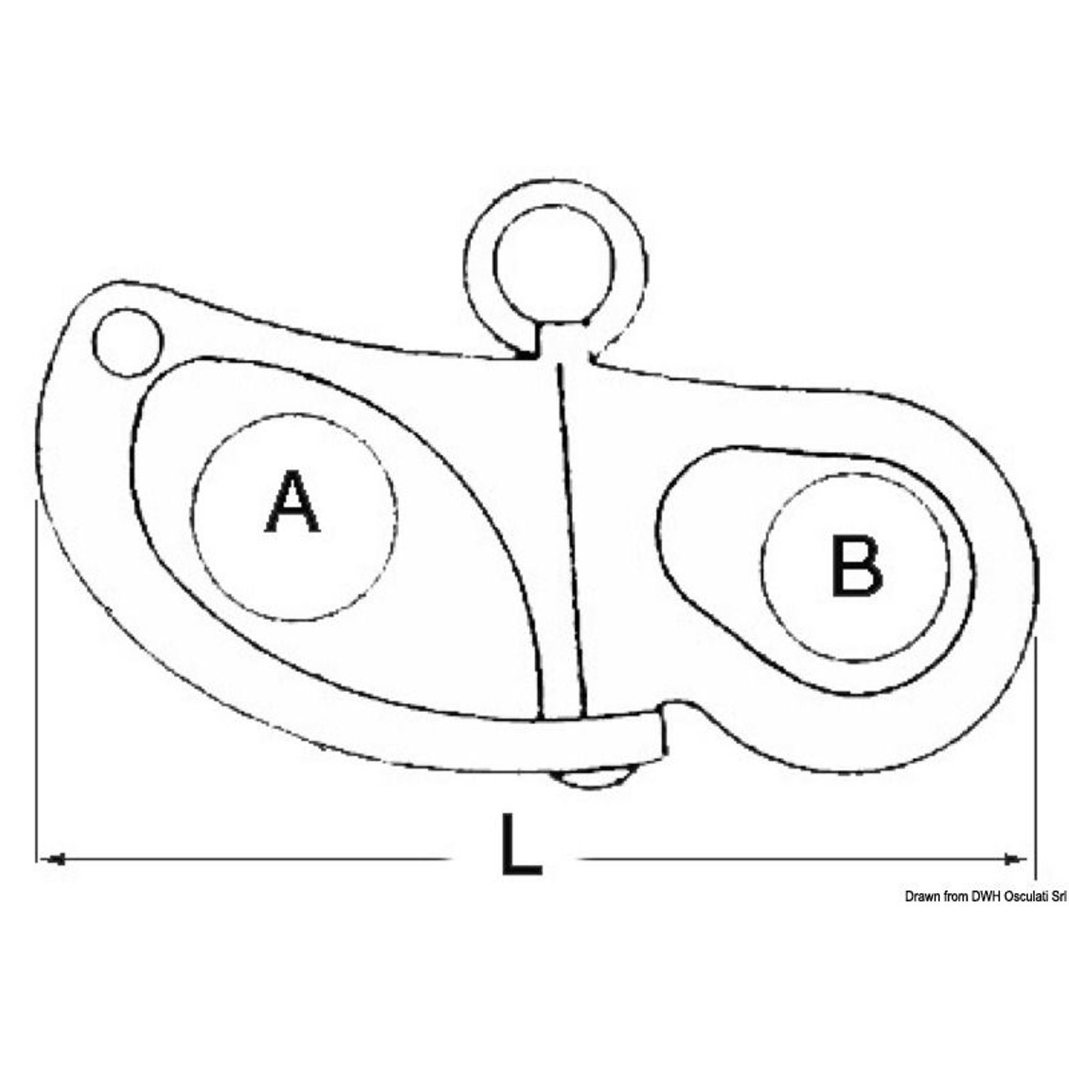 Hurtigsjakkel for spinnaker AISI 316 52 mm