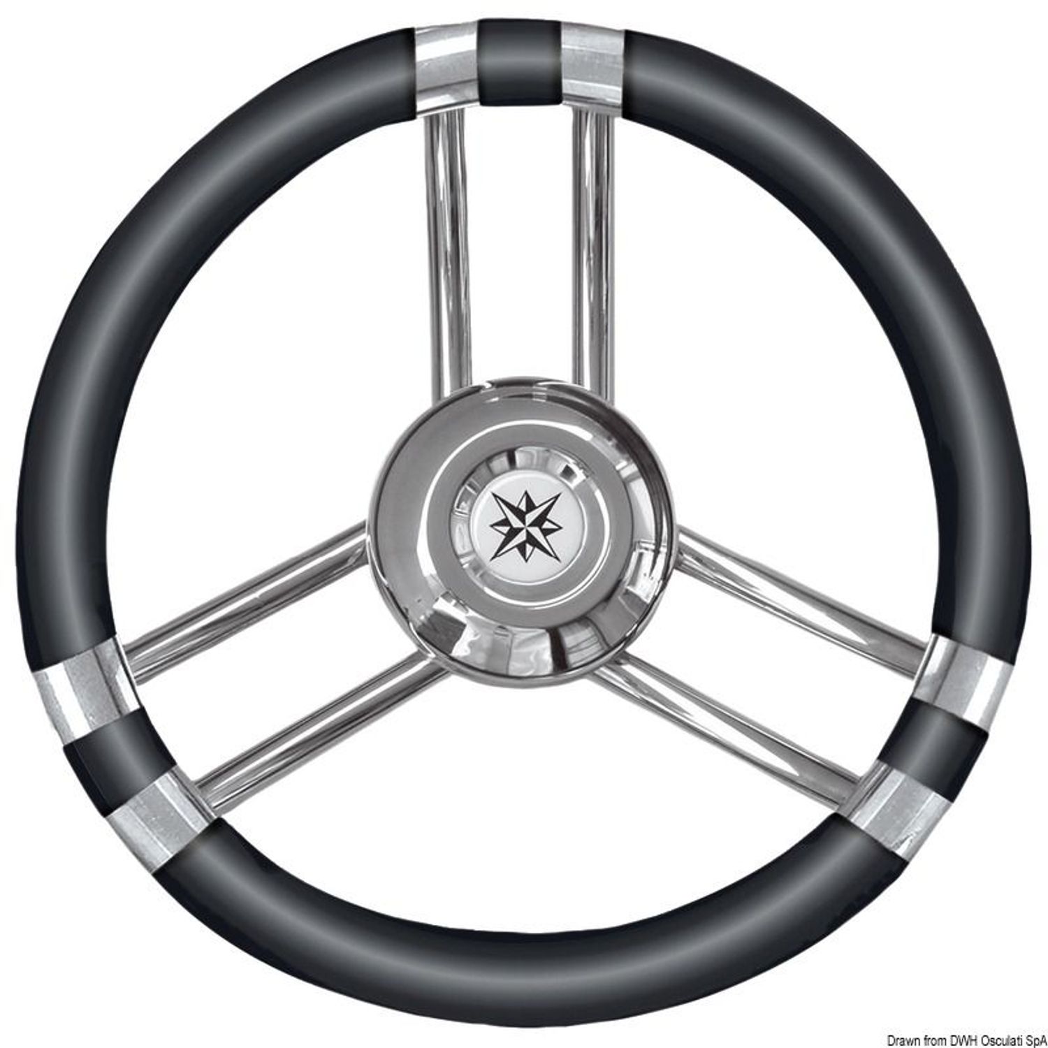 C carbon-pinnoitettu ohjauspyörä lakattu/ruostumaton teräs 350 mm