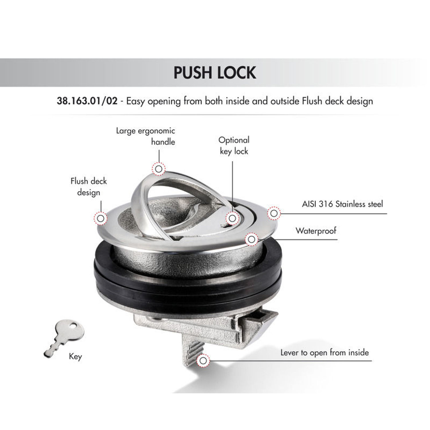 PUSH LOCK Eclipse trekkregel uten lås