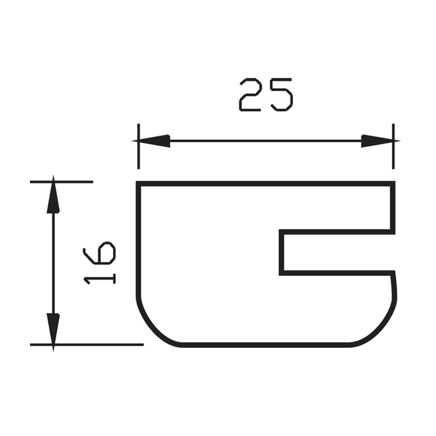 Mahognyprofil, 25 x 16 mm, 1 m längd