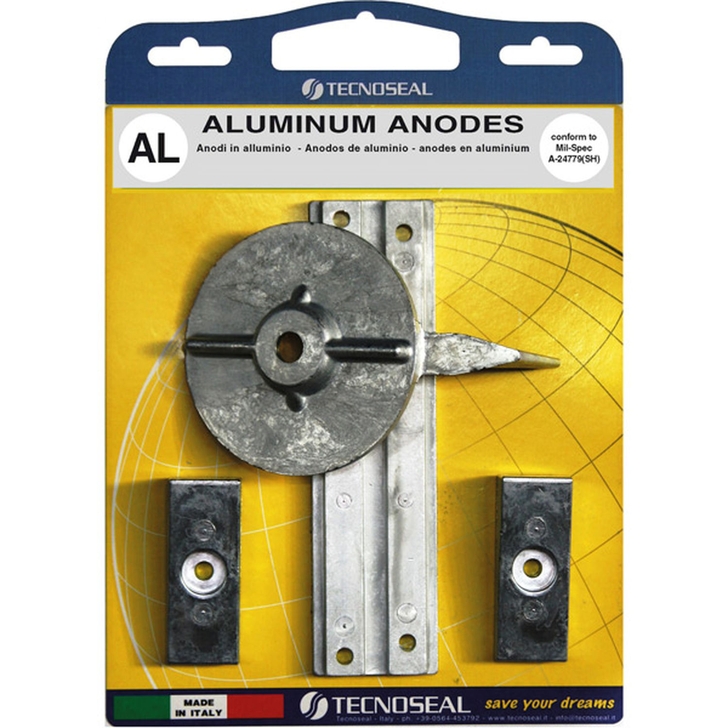 Technoseal Aluminiumsanode Kit til Mercury f30-f40-f60