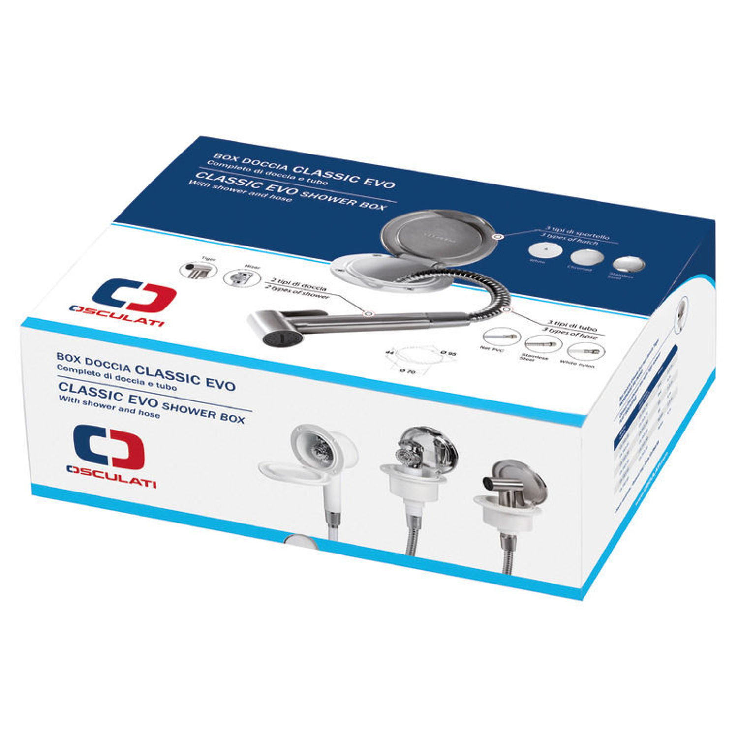 Classic EVO hvid dæksbruser nylonslange 2.5 mm 10 pcs. BULK-pakke