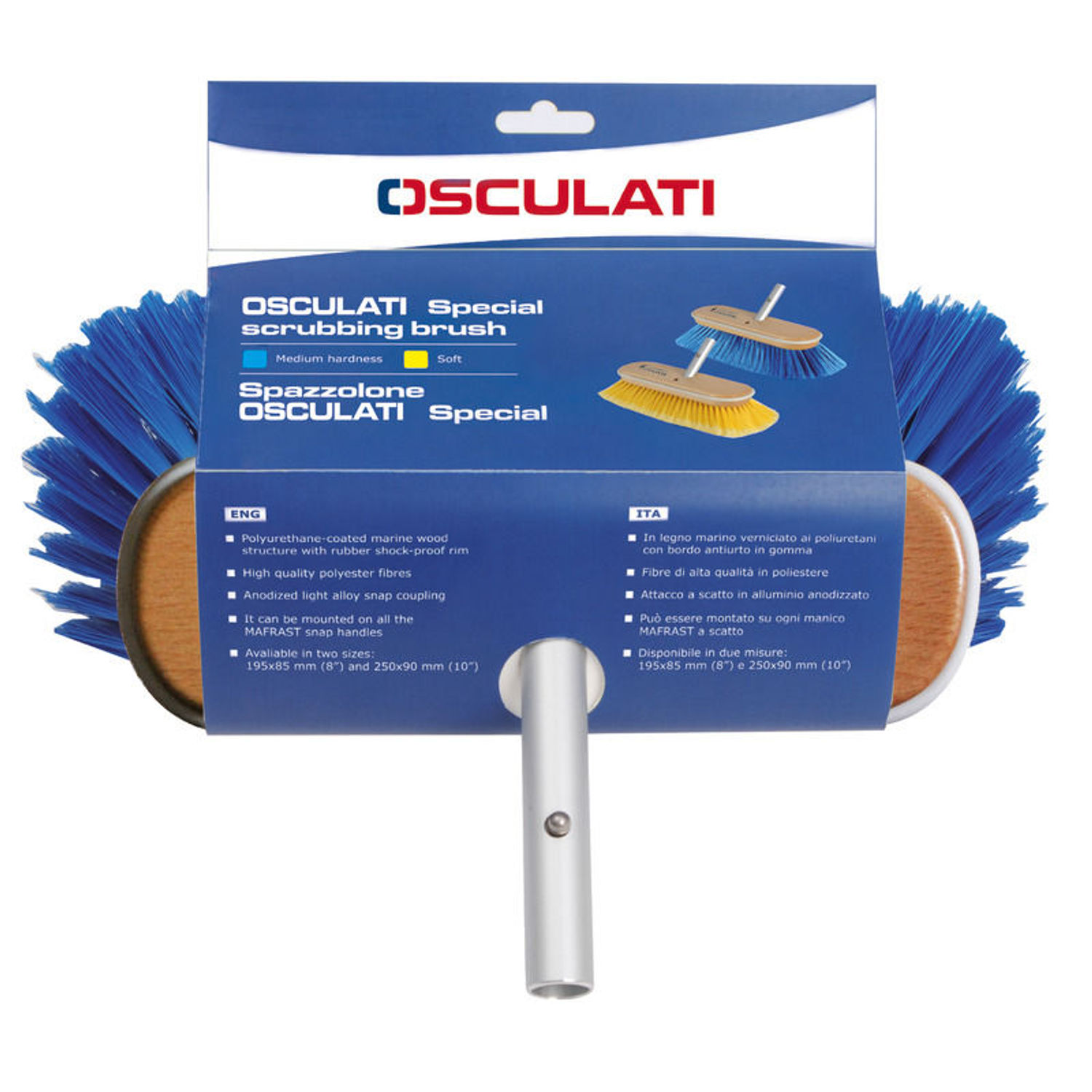 Osculati erikois keskisininen hankausharja 250 x 90 mm