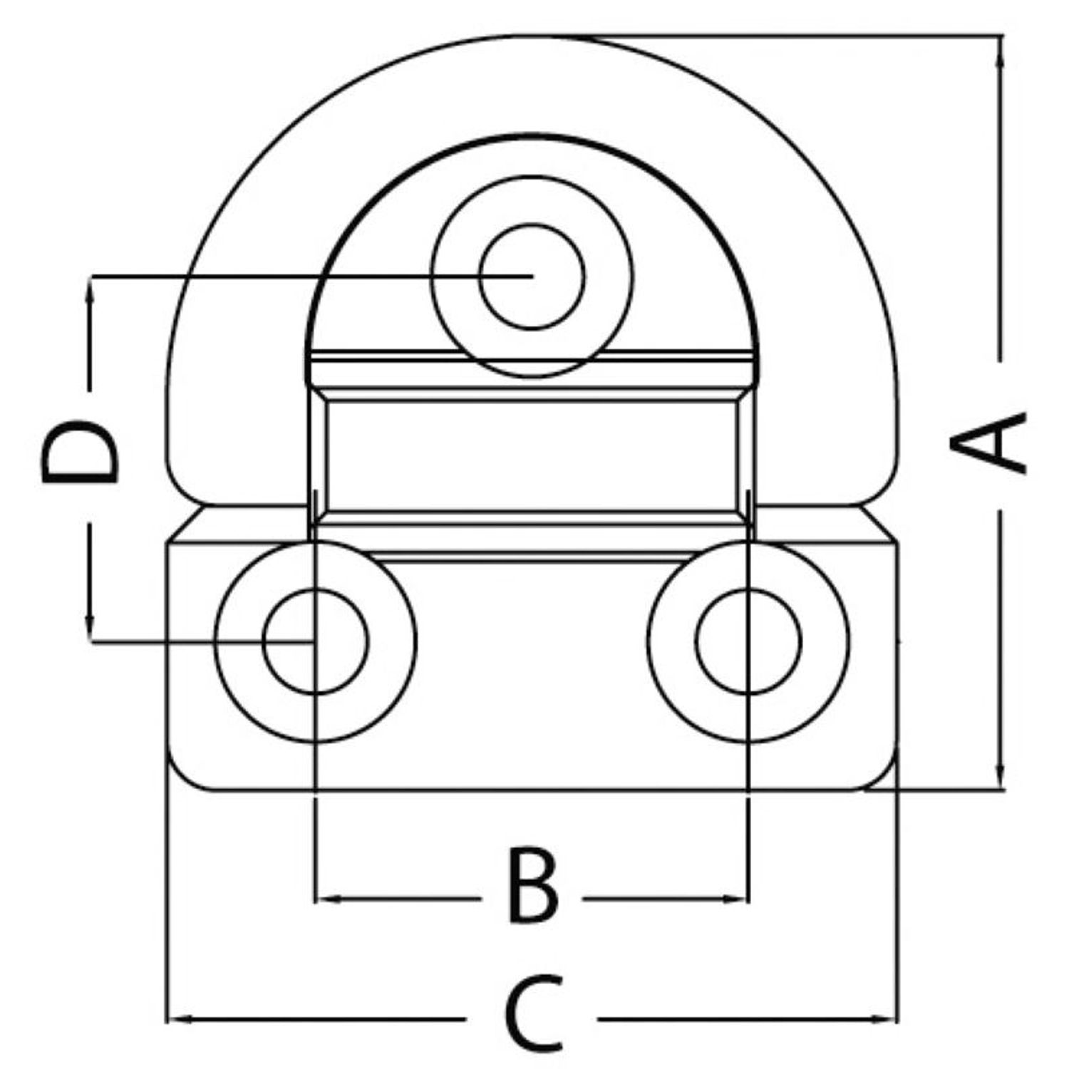 Taittuva kansisilmukka 46x46 mm, 6 mm rengas, murtokuorma kg 2200