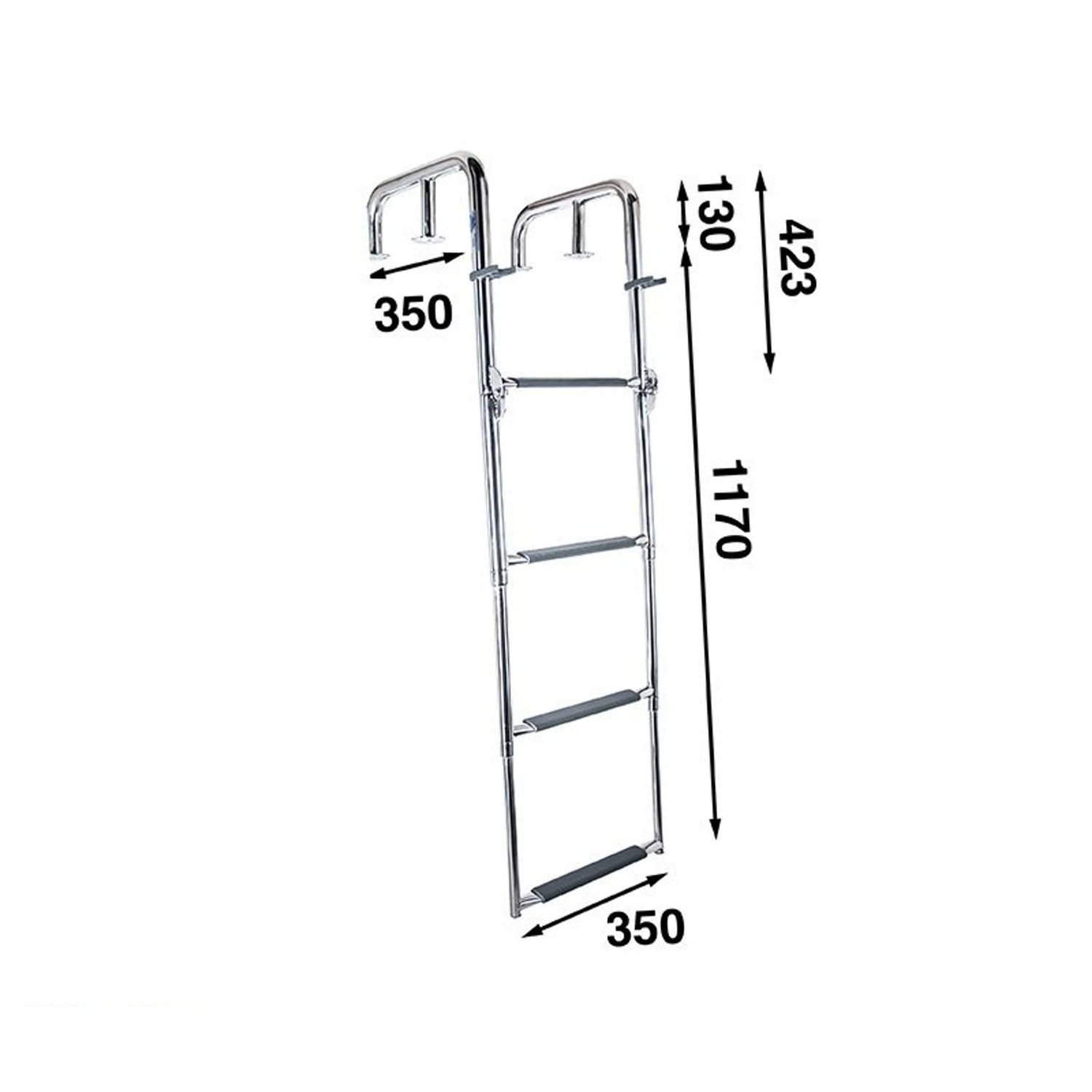 Båtsystem Badestige med lave håndtak 4 trinn