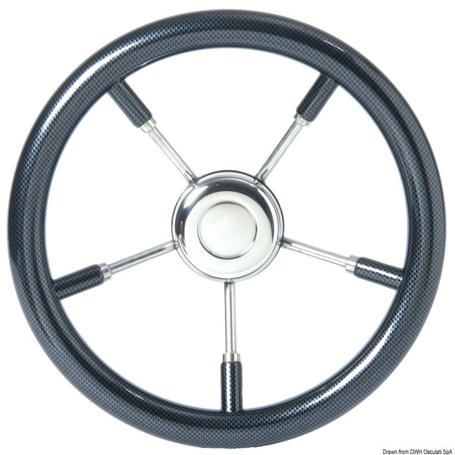 Carbonbelagt ratt 350 mm