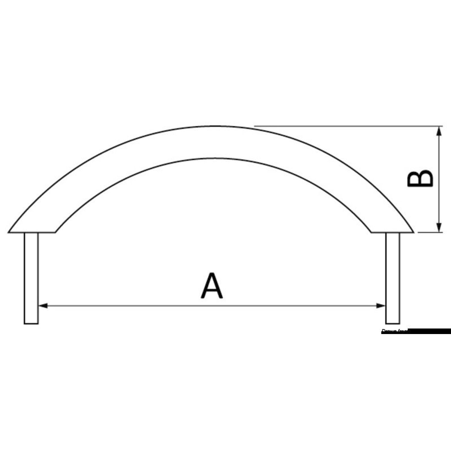 Handräcke i ovalt rör spegelpolerat SS 200 mm