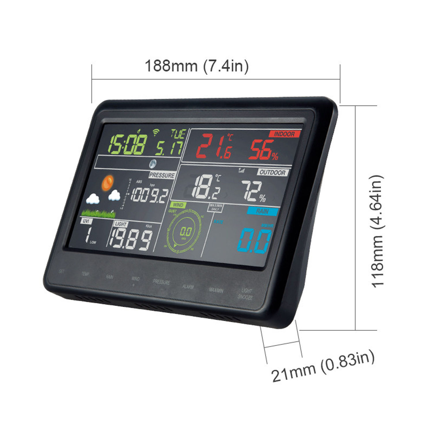 Vejrstation Pro, WIFI , touch farve skærm