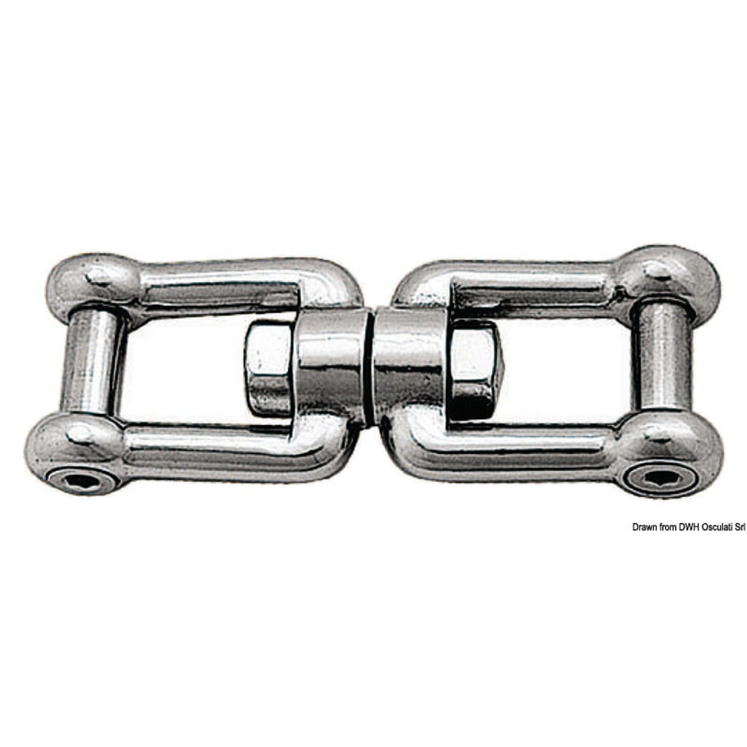 Sjækkel/svirvelsjækkel med forsænket split AISI 316 6 mm
