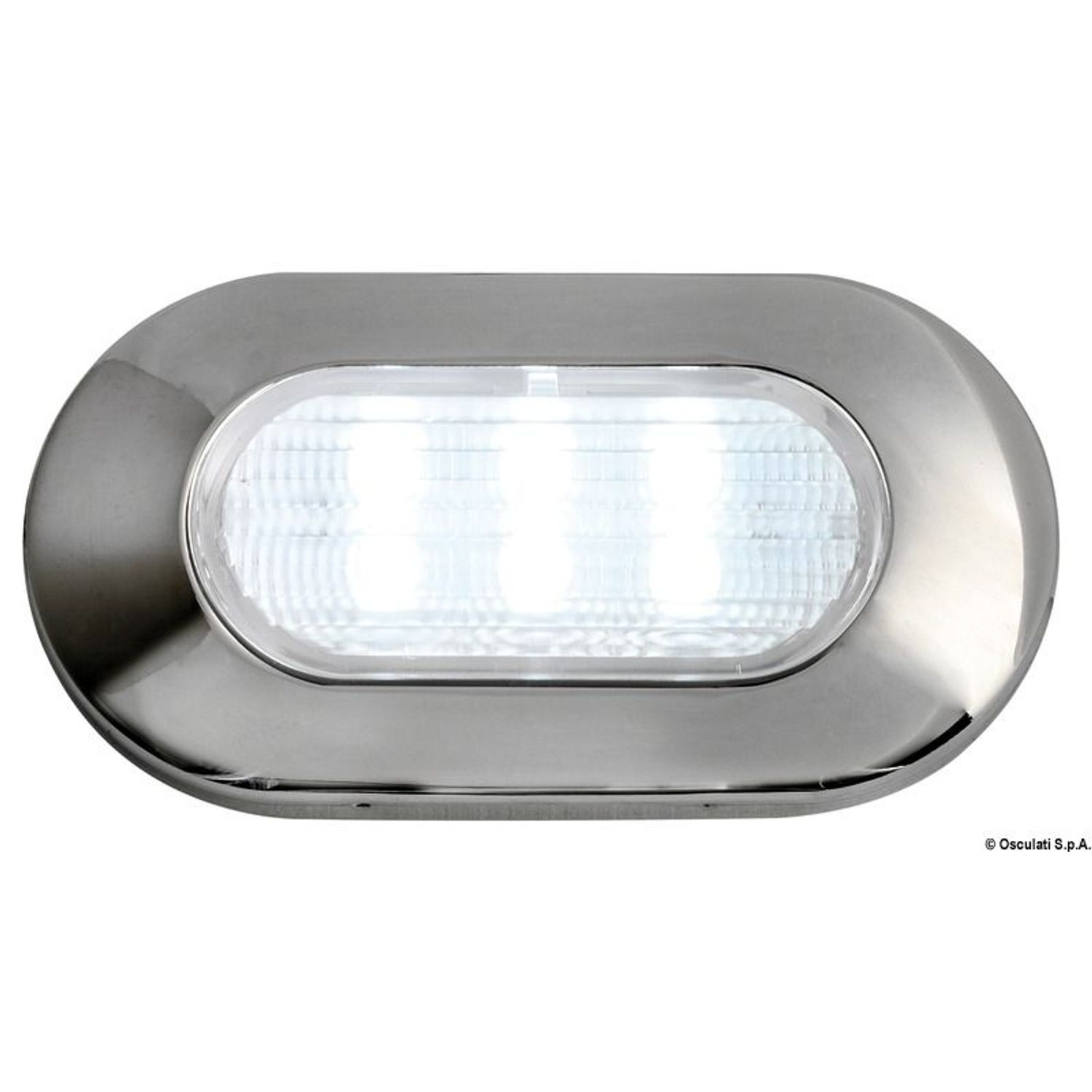 Oval, 6-LED courtesy-lys, blå
