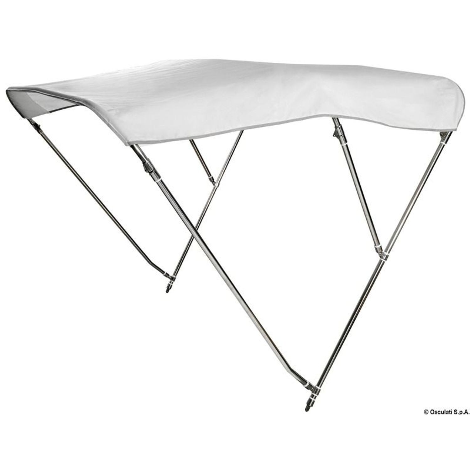3-bøylet bimini høy AISI316 Ø 25 mm 200/210 cm hvit