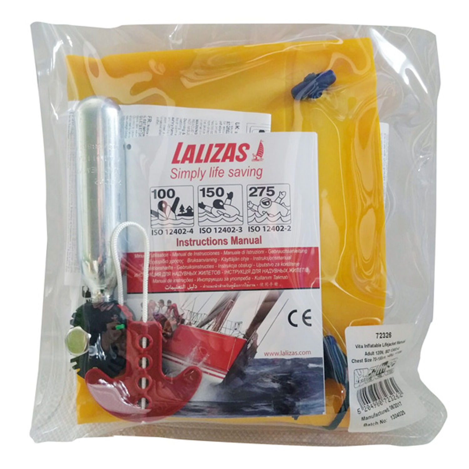 Lalizas oppustelig redningsvest letvægts 120N