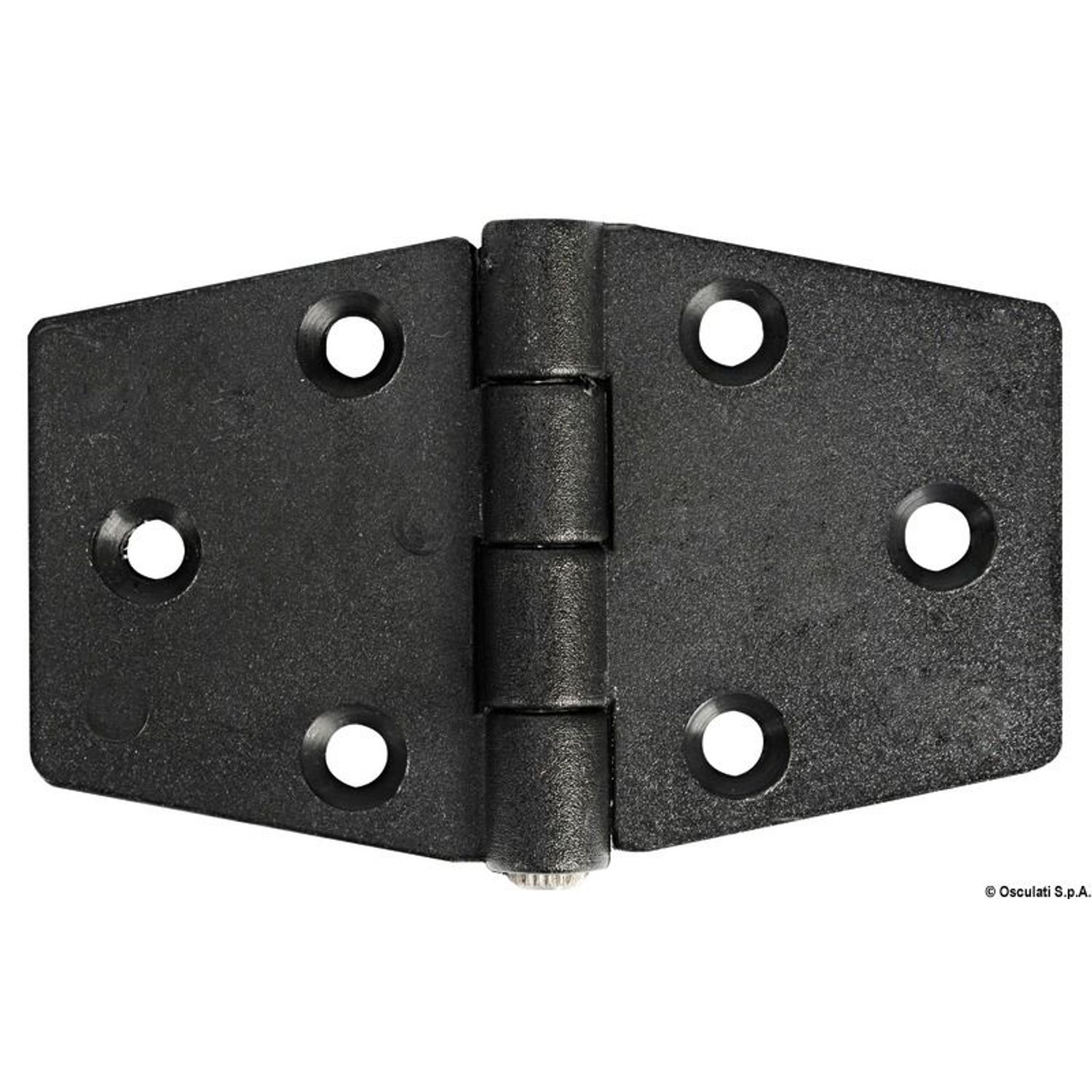 Hengsel i forsterket nylon, svart 98x65 mm