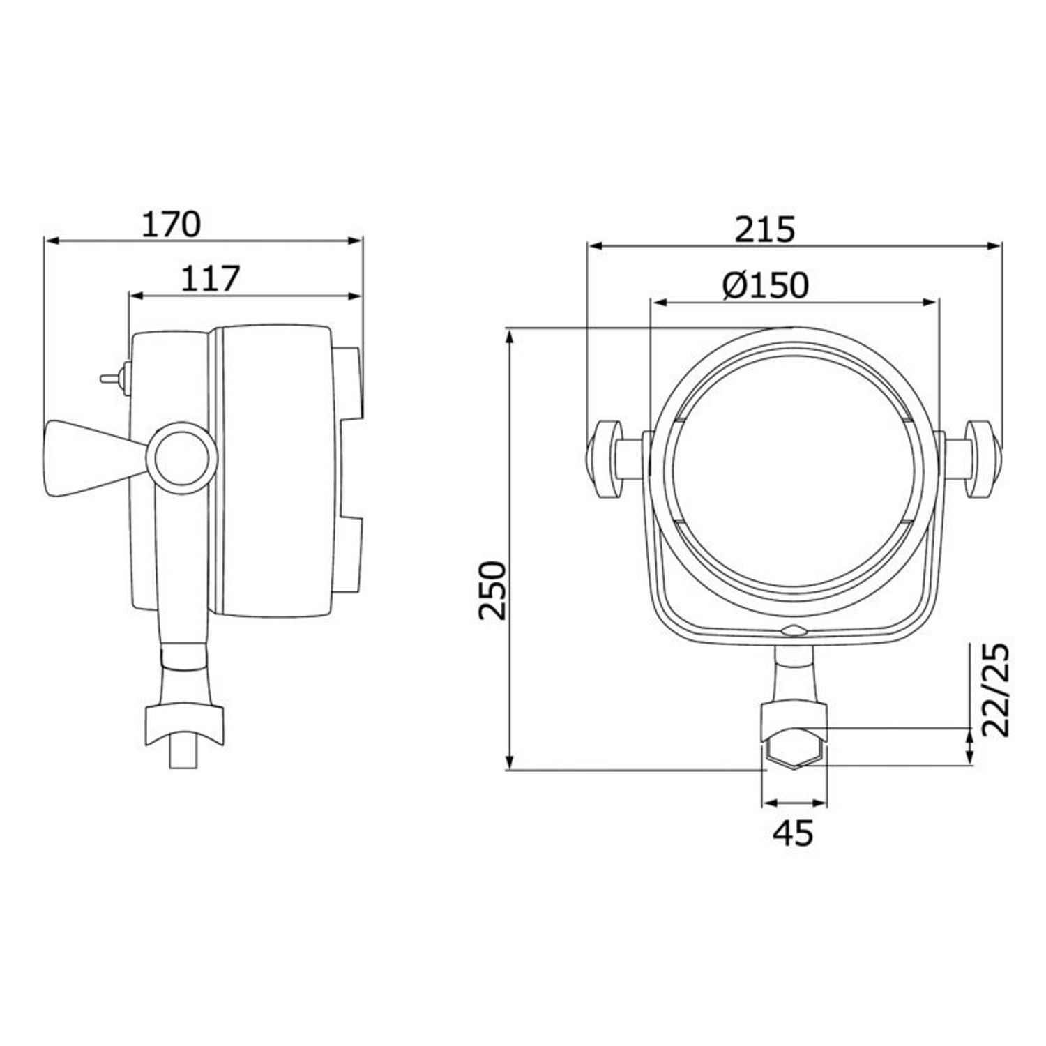 Night Eye-lyskaster i forkrommet messing 12 V