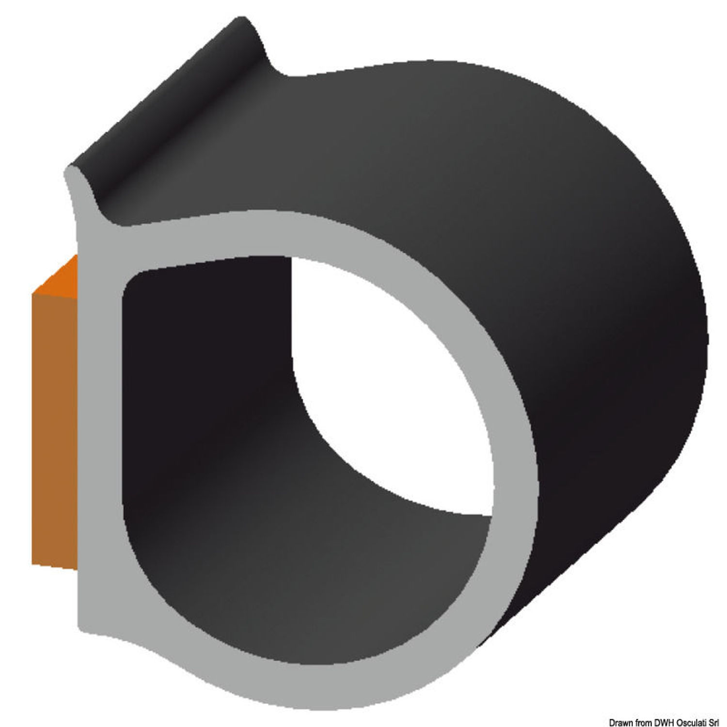 Självhäftande svart EPDM-profil