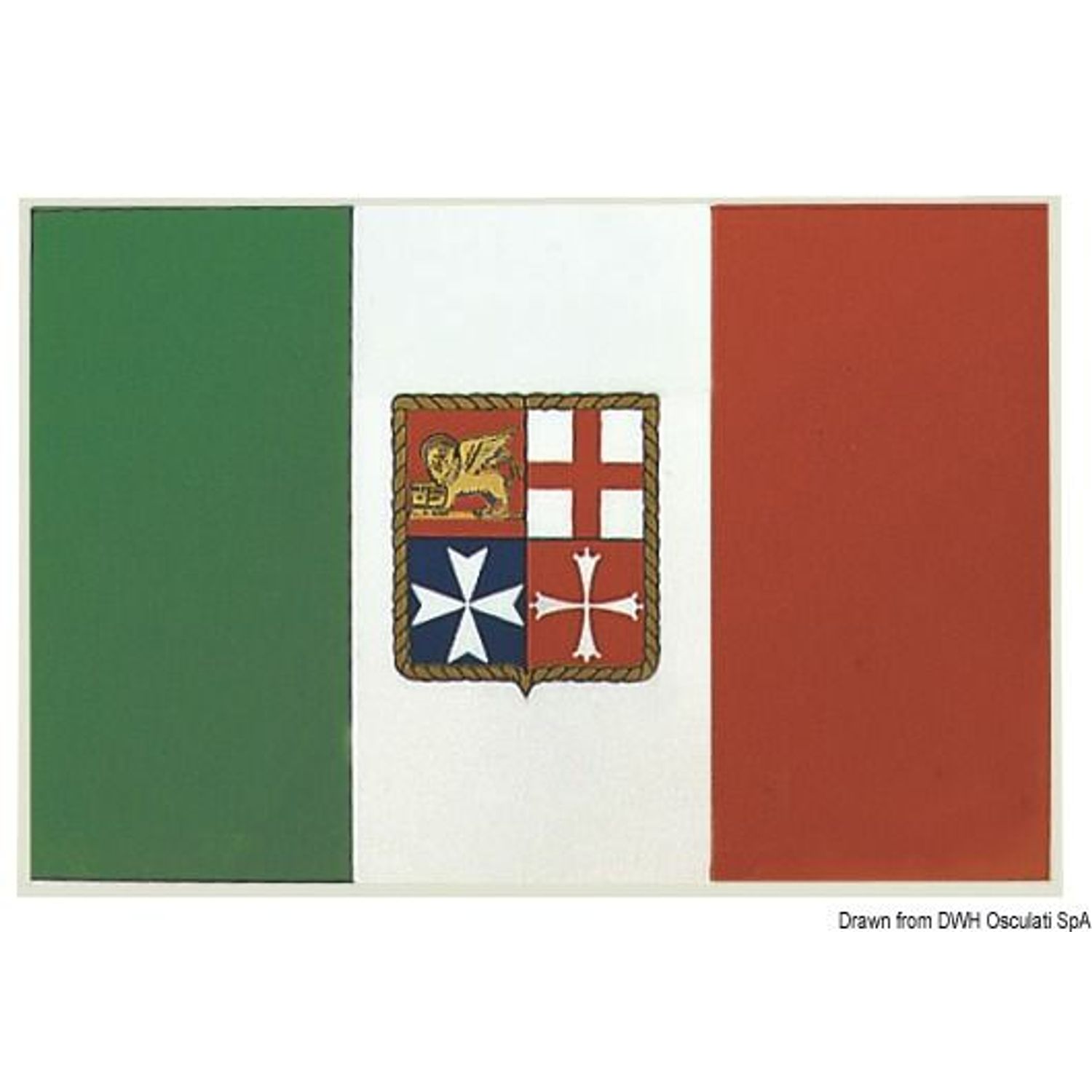 Selvklebende italiensk flagg 20 x 30 cm
