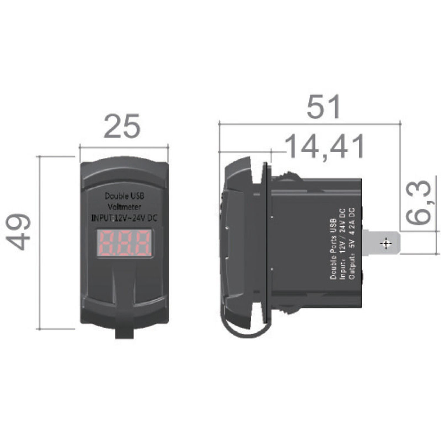 USB-A + USB-C-støpsel